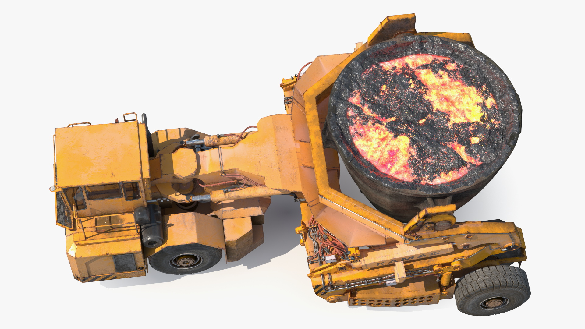 KAMAG Slag Transporter Used Rigged 3D model