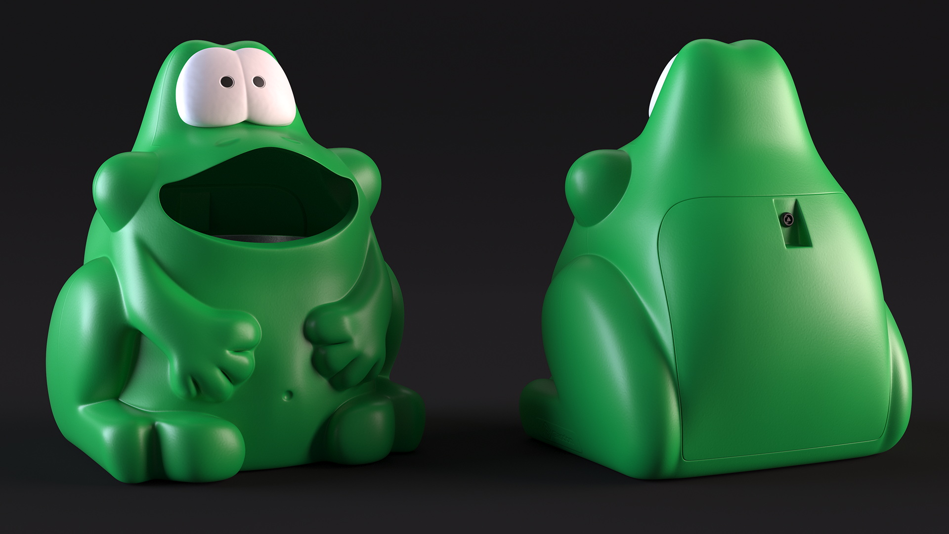 3D Frog-Shaped Trash Can