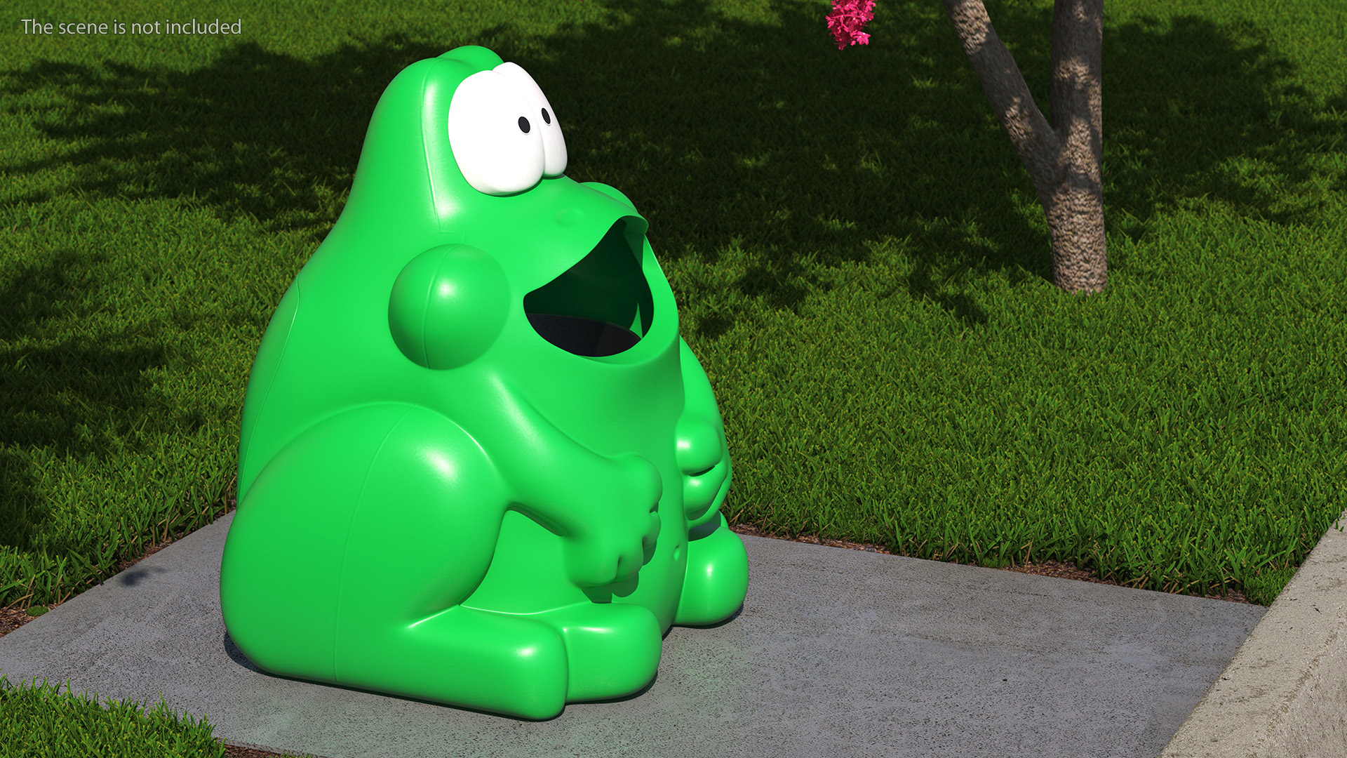 3D Frog-Shaped Trash Can