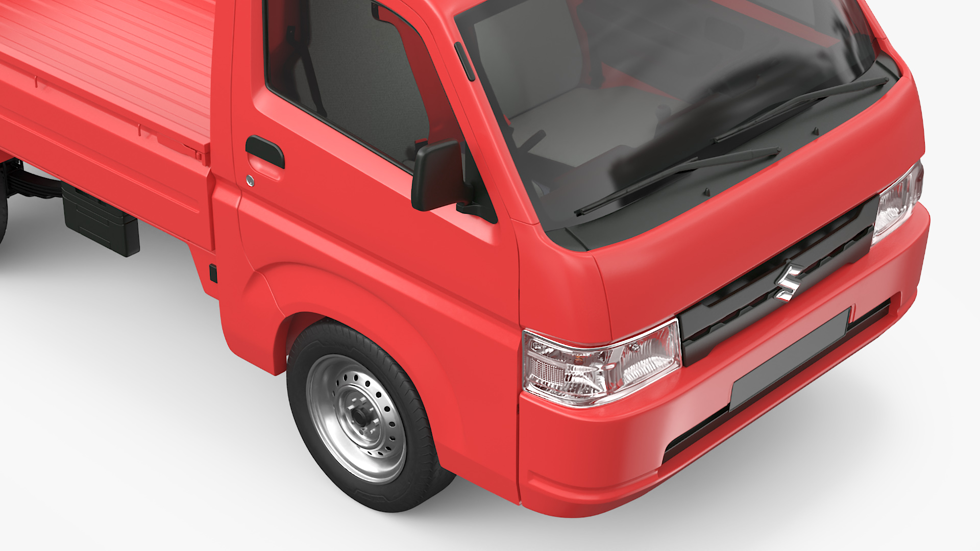 3D Suzuki Carry Truck Red Rigged for Maya model