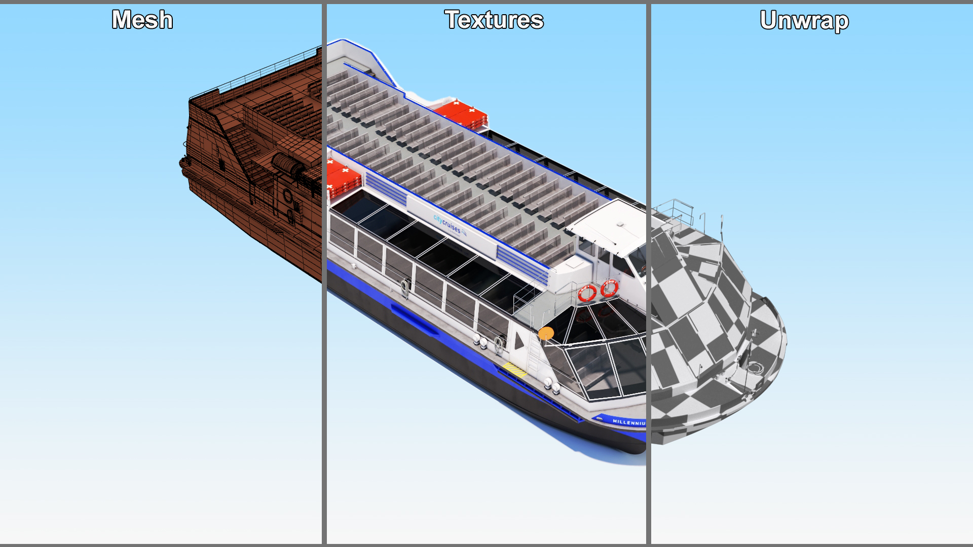 3D model London Sightseeing Cruise Ship