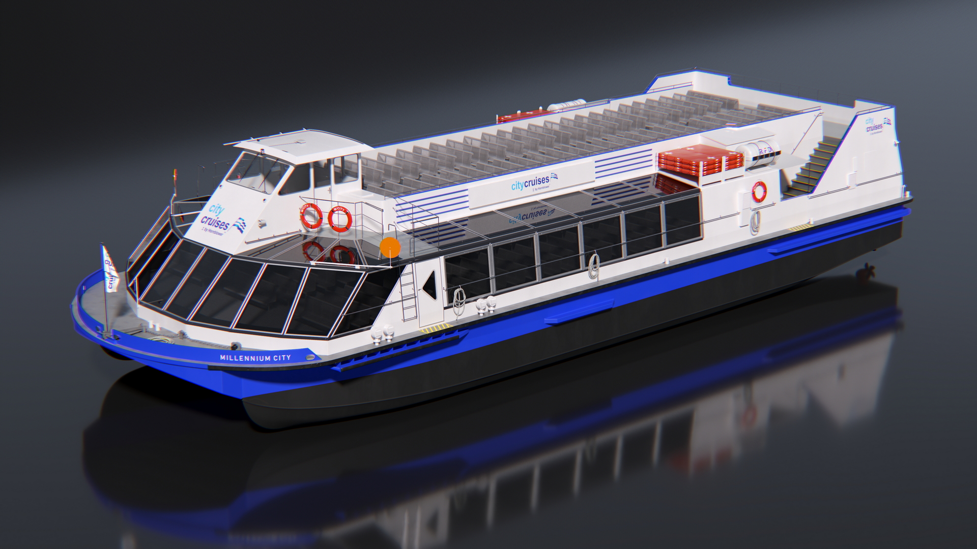 3D model London Sightseeing Cruise Ship