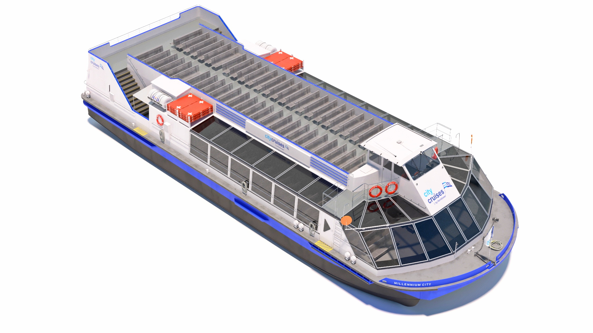 3D model London Sightseeing Cruise Ship