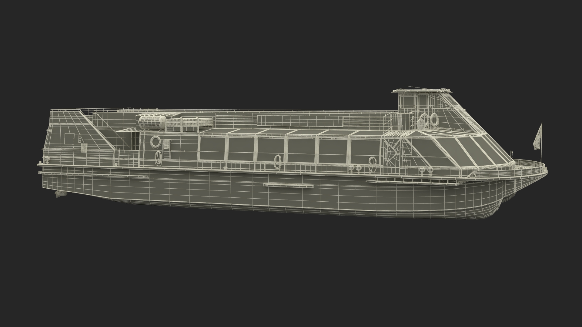 3D model London Sightseeing Cruise Ship