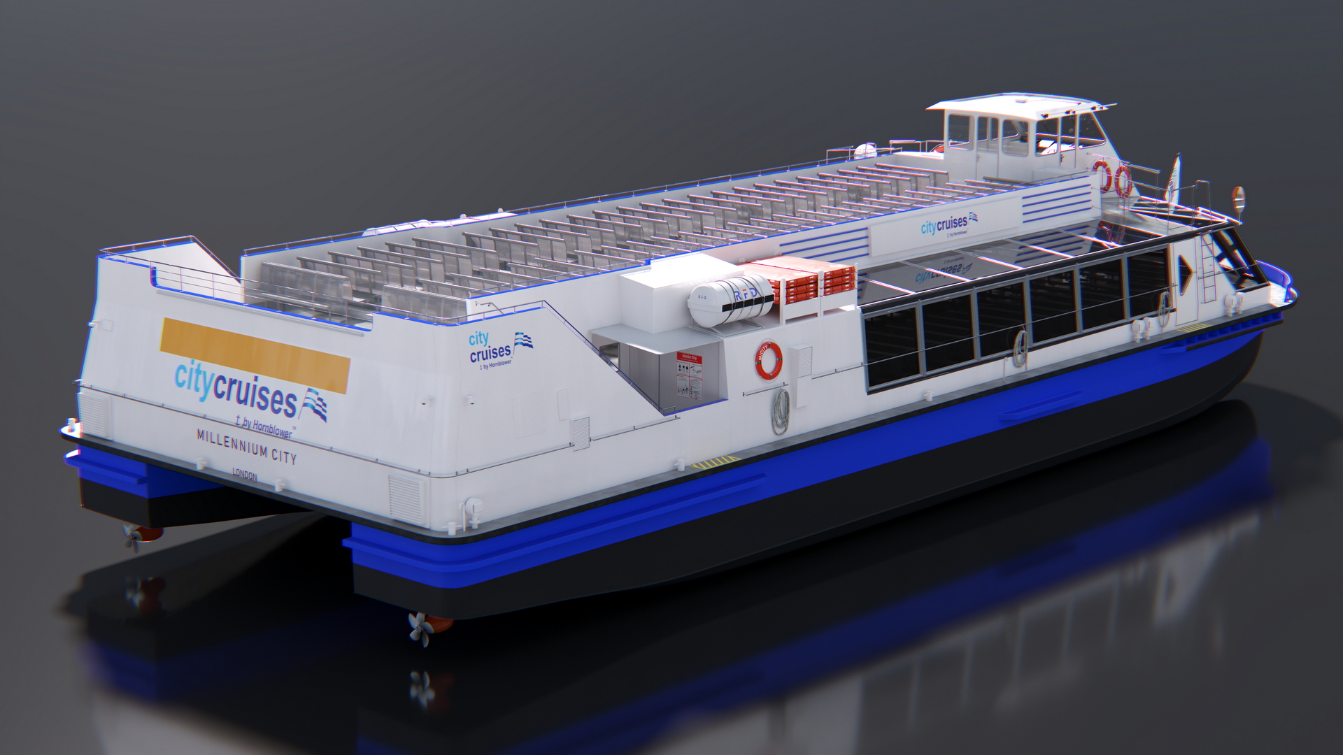 3D model London Sightseeing Cruise Ship