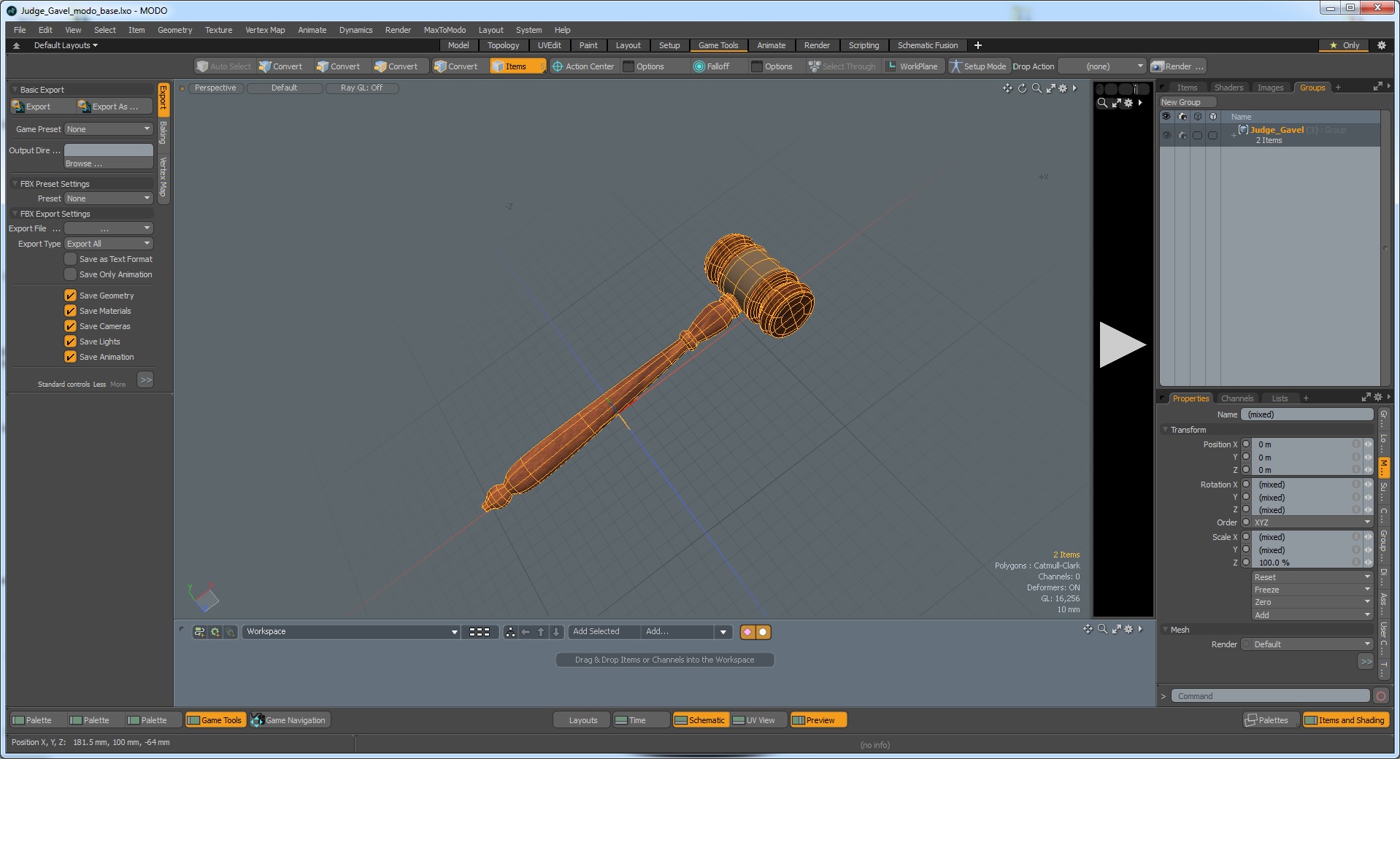 3D Judge Gavel