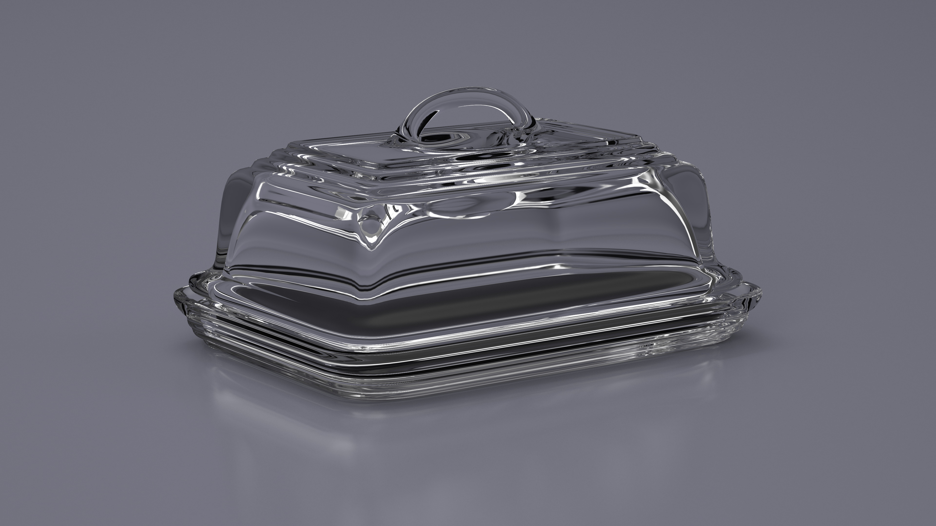 Glass Butter Dish 3D