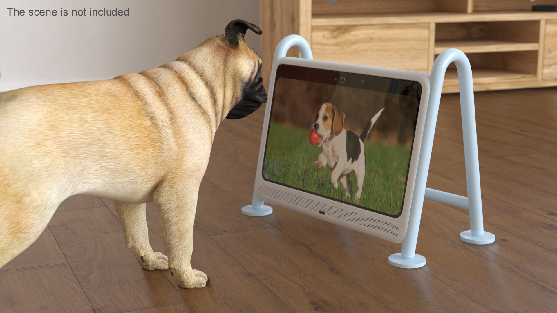 Pug Dog with Dogsplay TV 3D model