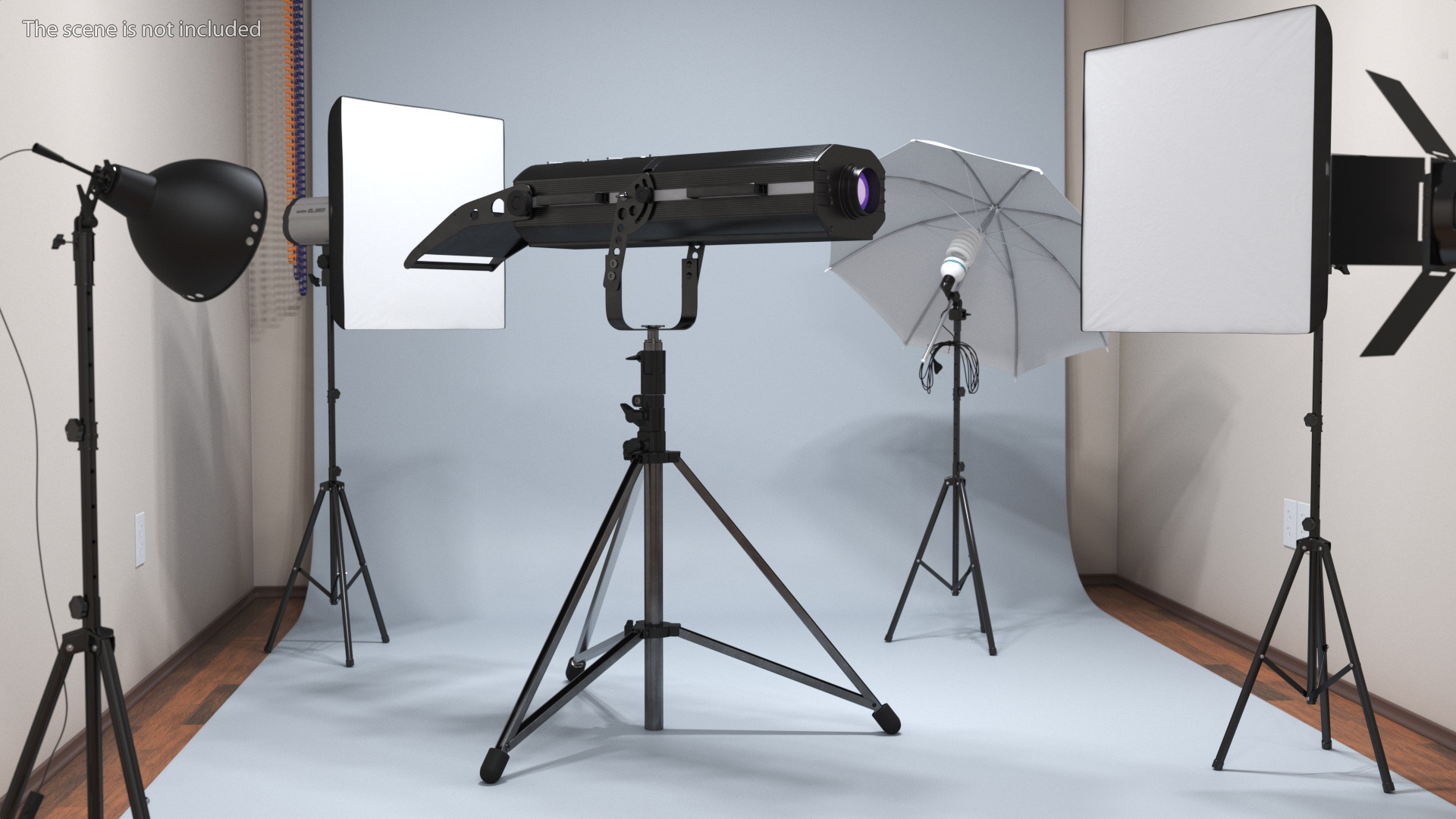 Professional Follow Spot on Tripod 3D model