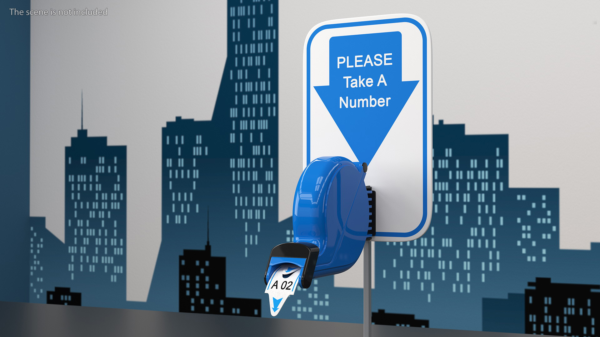 3D Manual Ticket Machine Blue