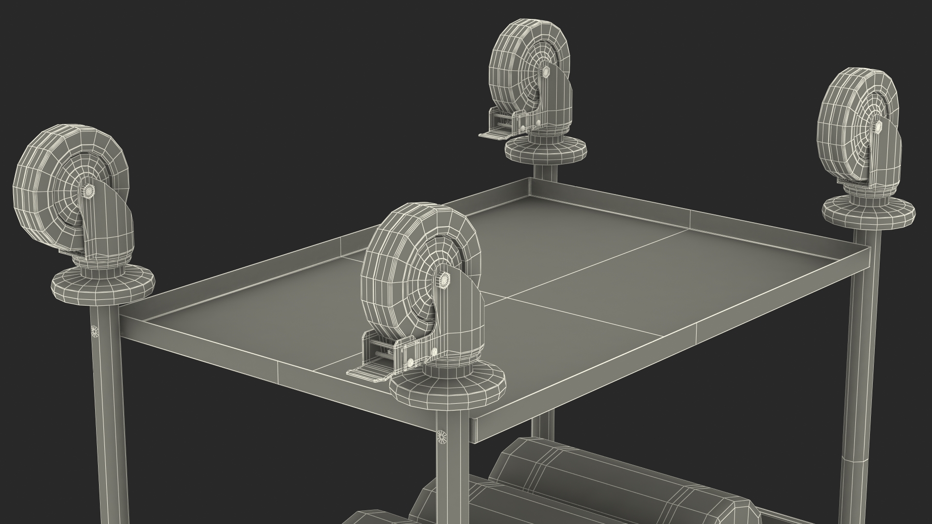 3D model Tray Cutlery Trolley Full