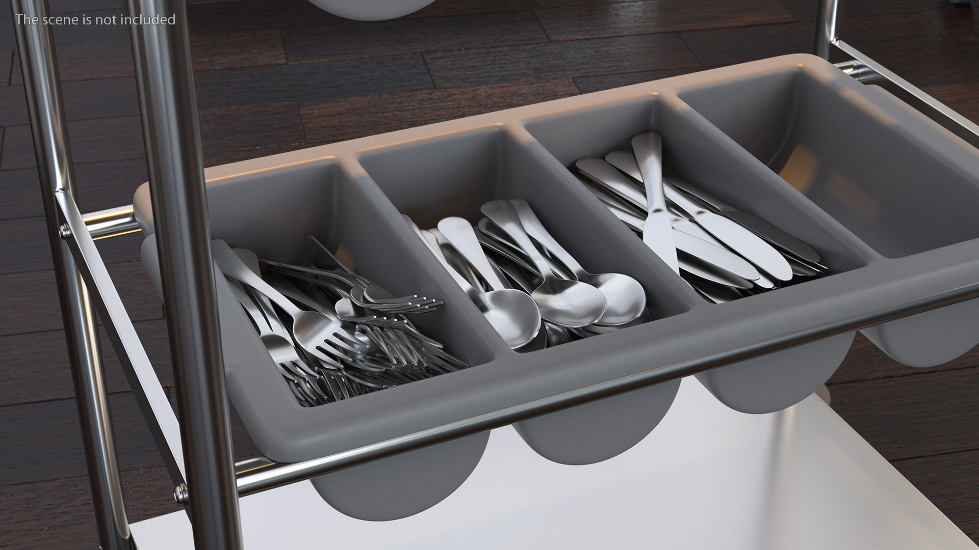 3D model Tray Cutlery Trolley Full