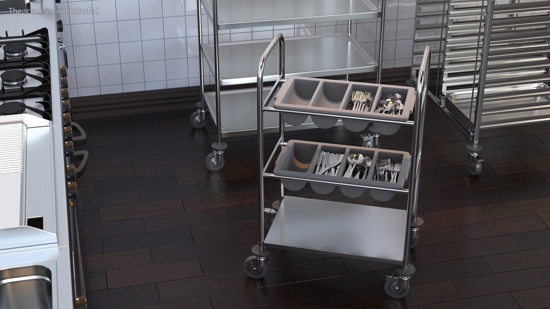 3D model Tray Cutlery Trolley Full