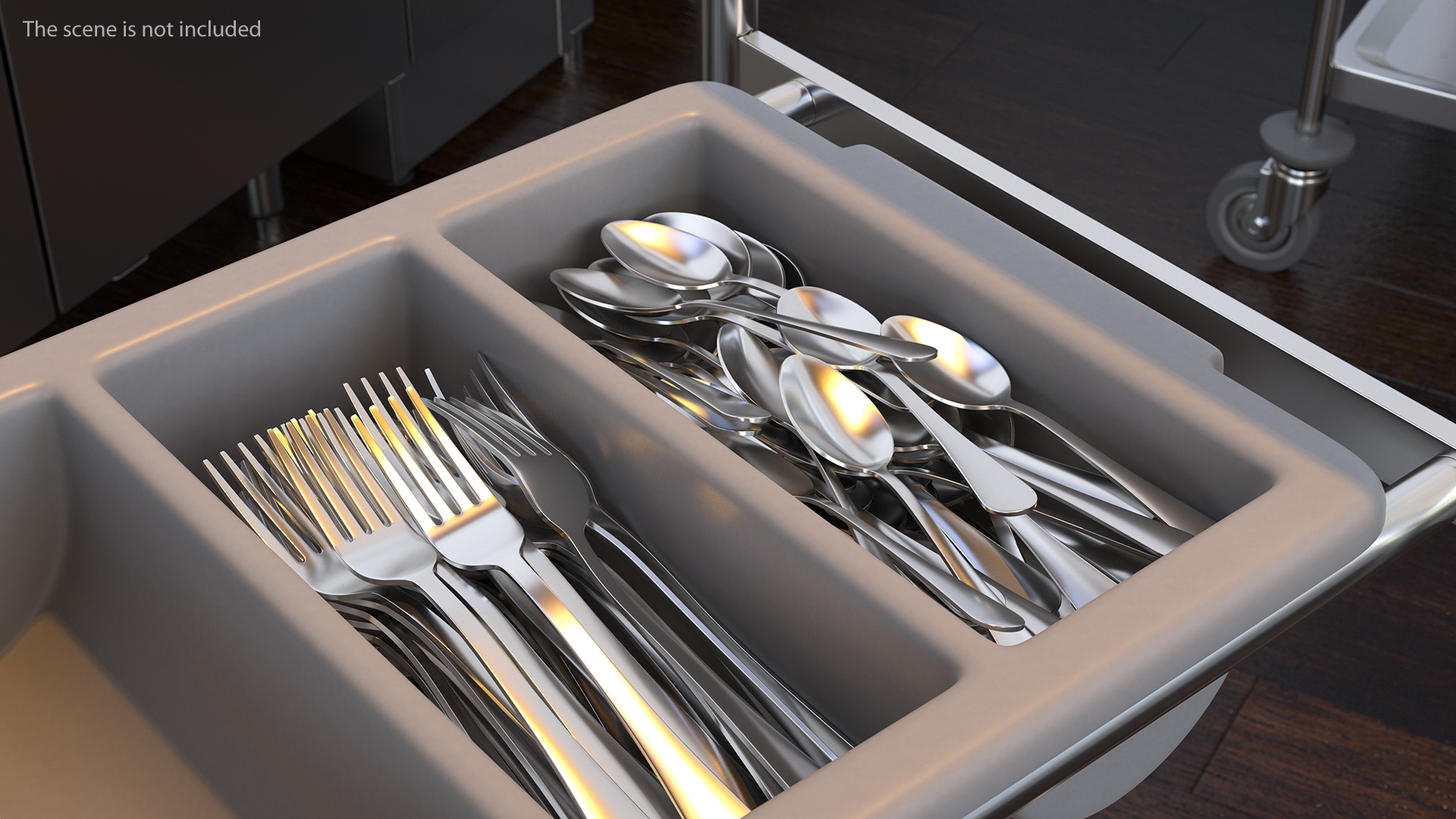 3D model Tray Cutlery Trolley Full