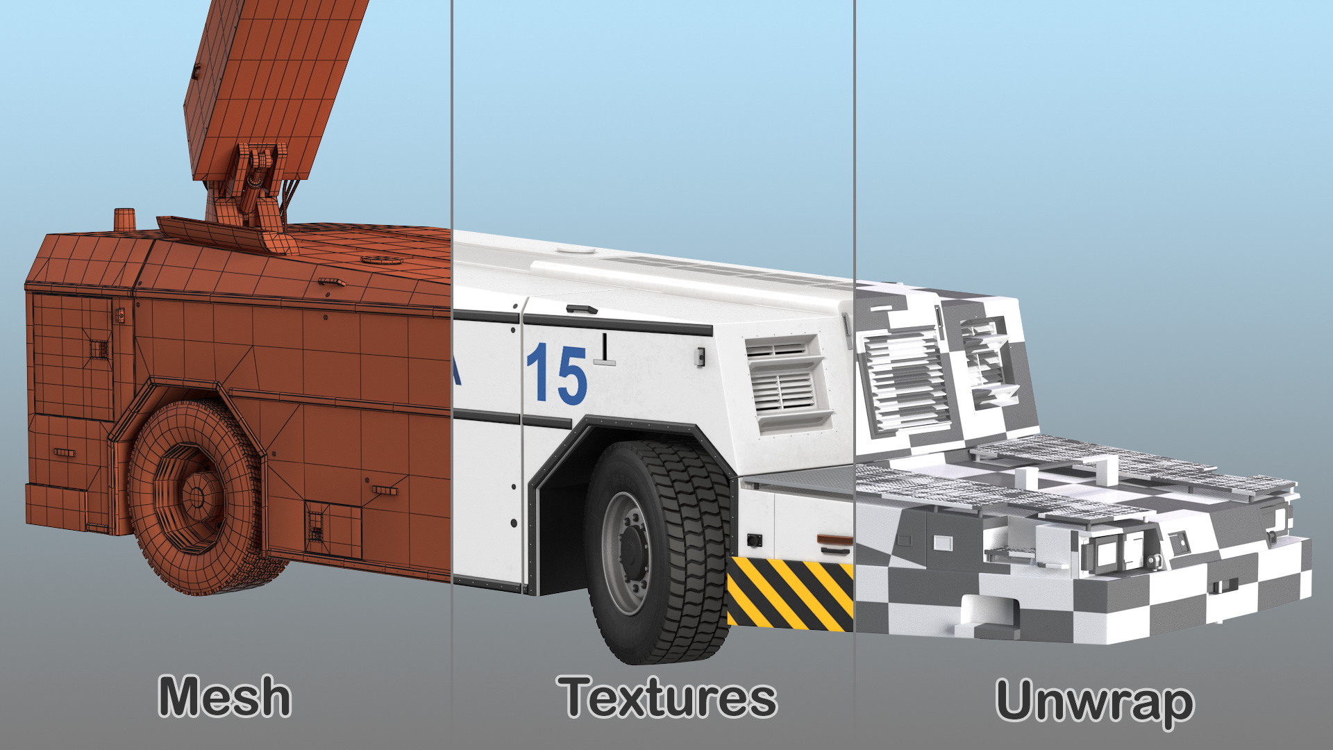 3D model Safeaero 220 Deicing Vehicle Working Position