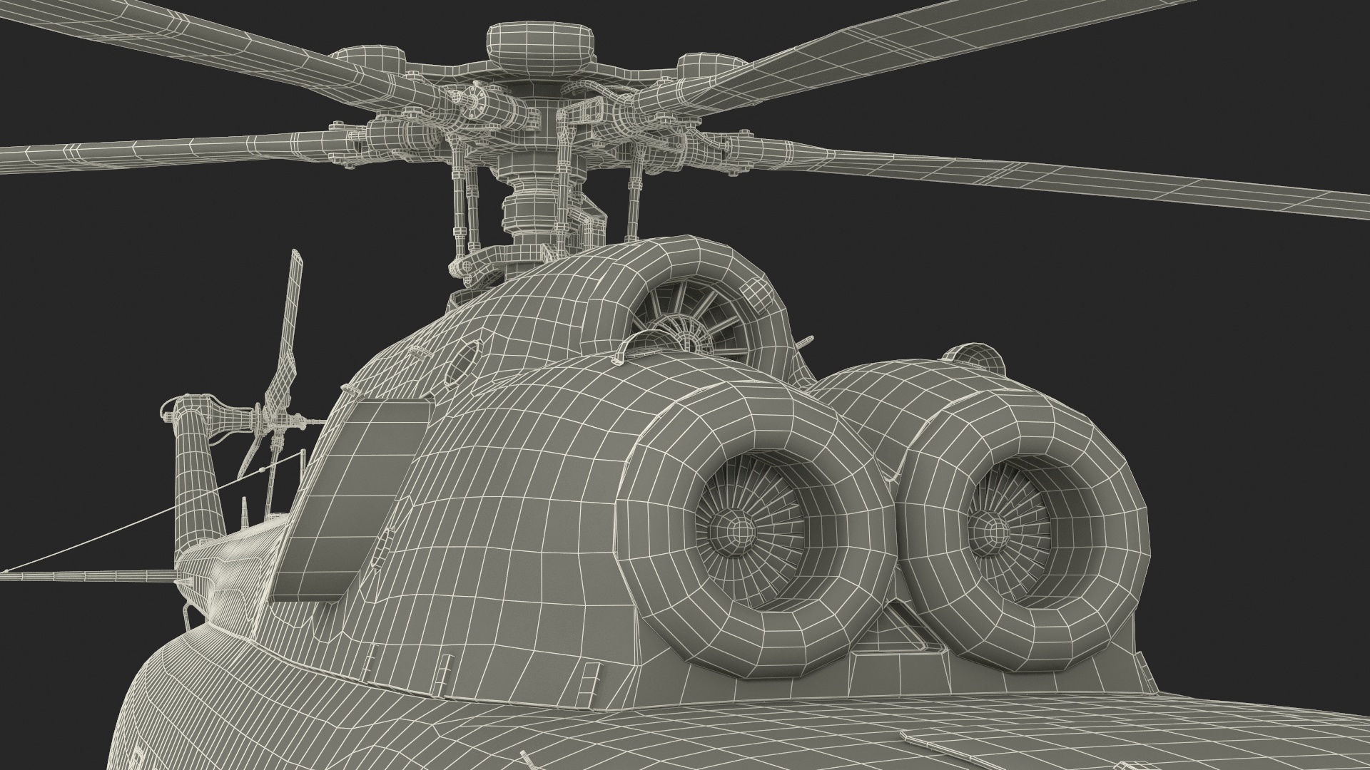 Helicopter MI-171 A3 White Rigged for Cinema 4D 3D