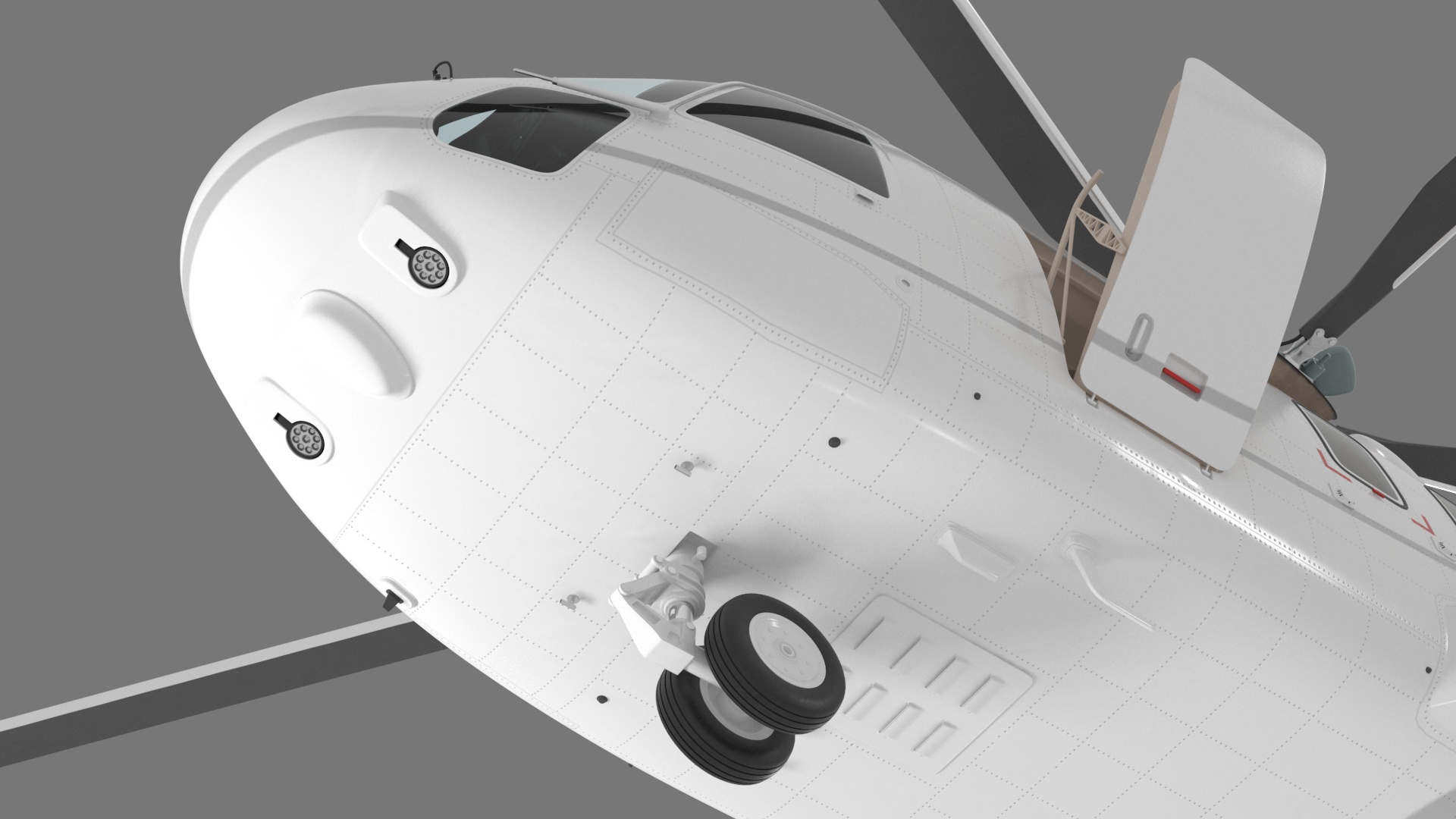 Helicopter MI-171 A3 White Rigged for Cinema 4D 3D