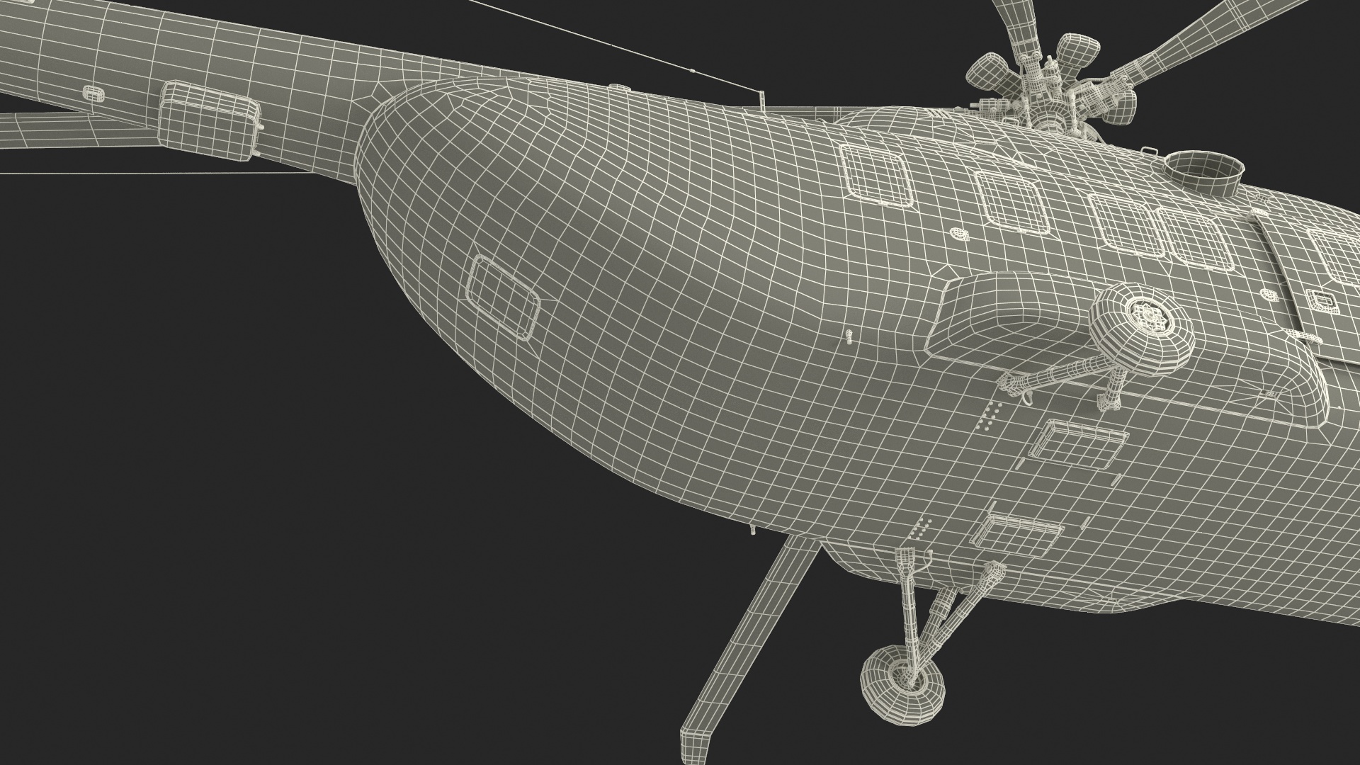 Helicopter MI-171 A3 White Rigged for Cinema 4D 3D