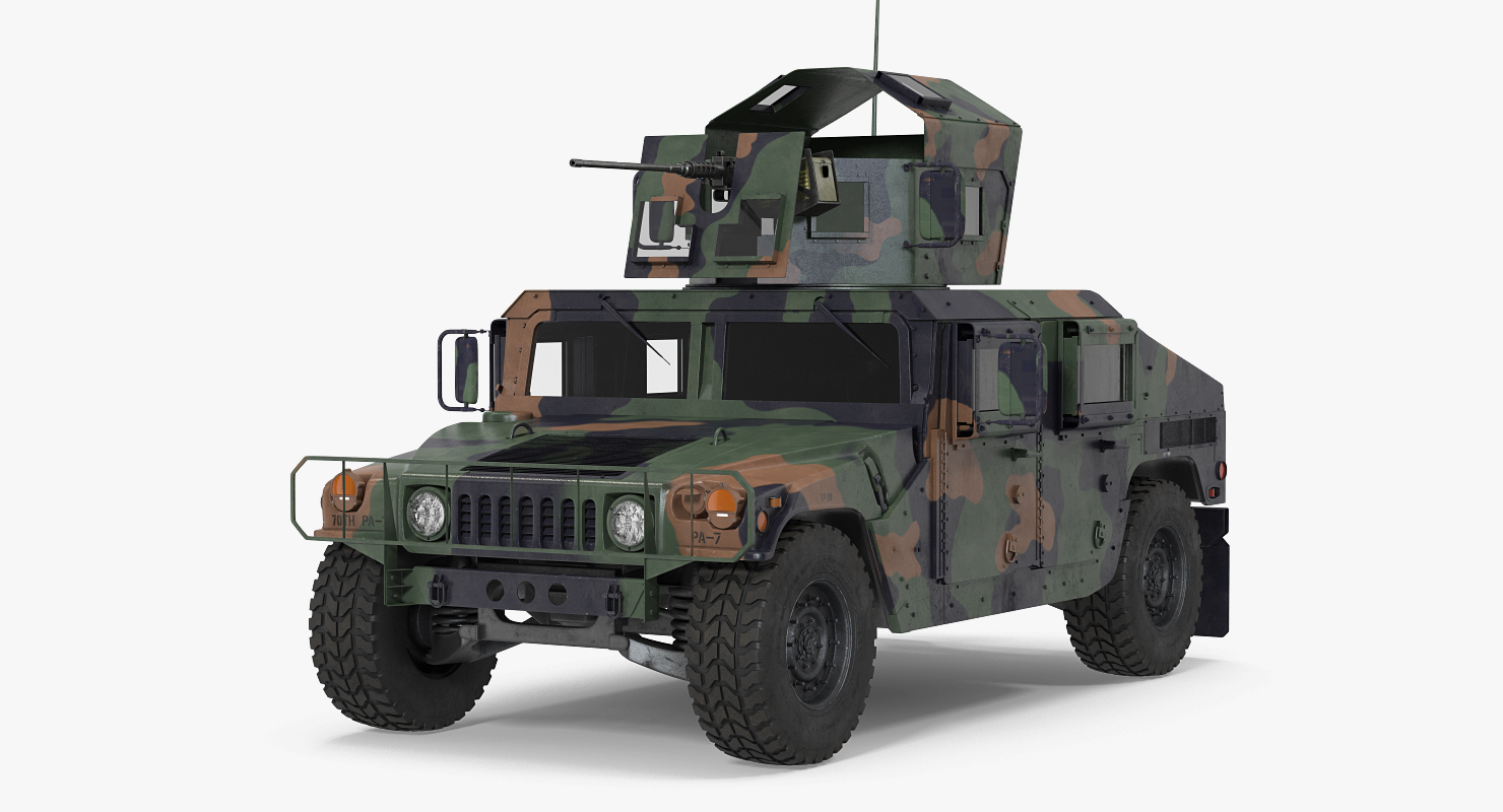 3D Humvee M1151 Enhanced Armament Carrier Camo model