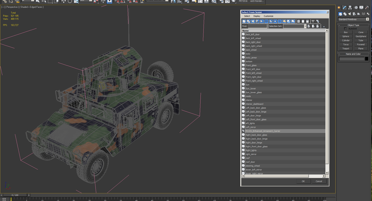 3D Humvee M1151 Enhanced Armament Carrier Camo model