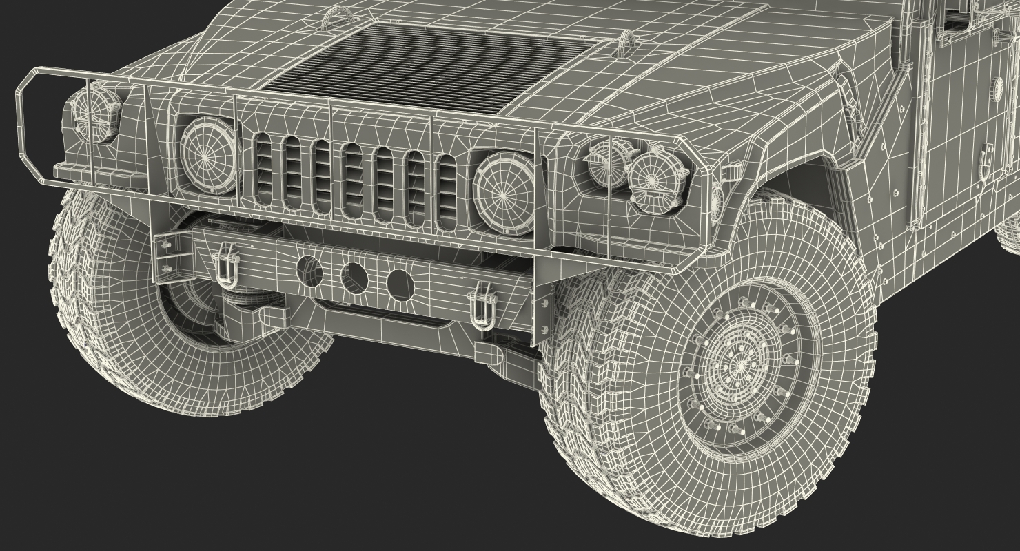 3D Humvee M1151 Enhanced Armament Carrier Camo model