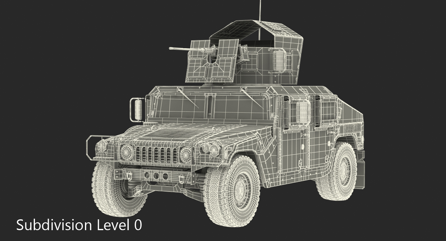 3D Humvee M1151 Enhanced Armament Carrier Camo model