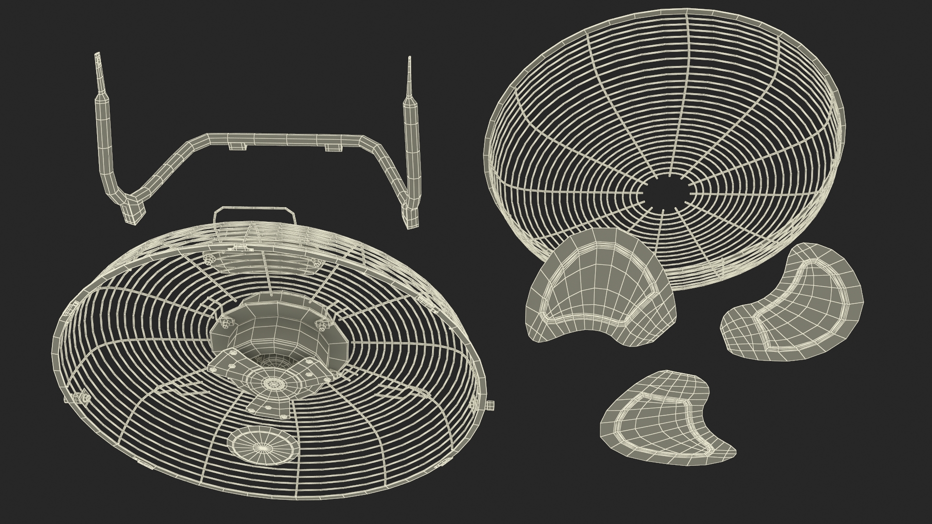 3D Compact Floor Fan White model