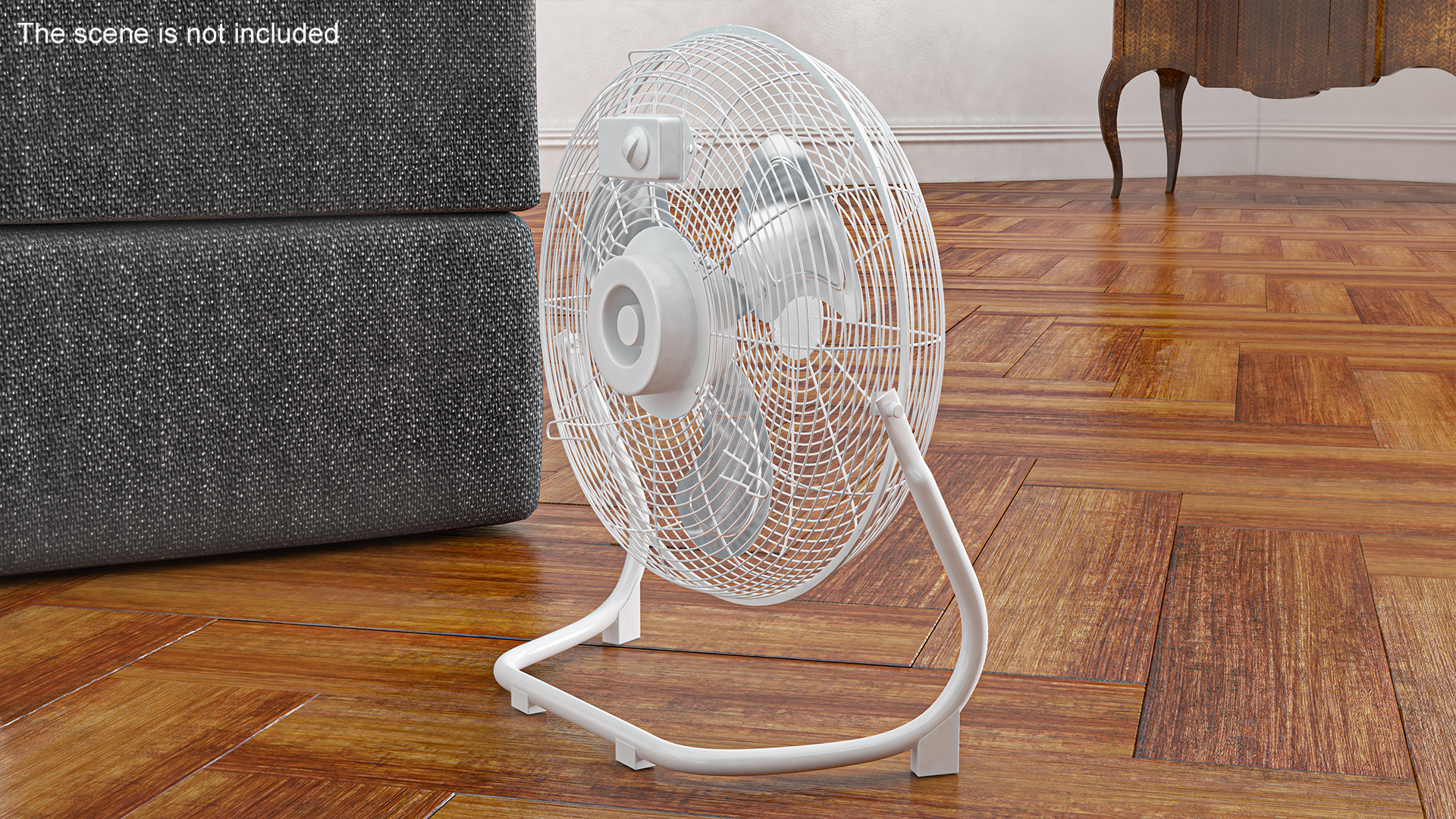 3D Compact Floor Fan White model