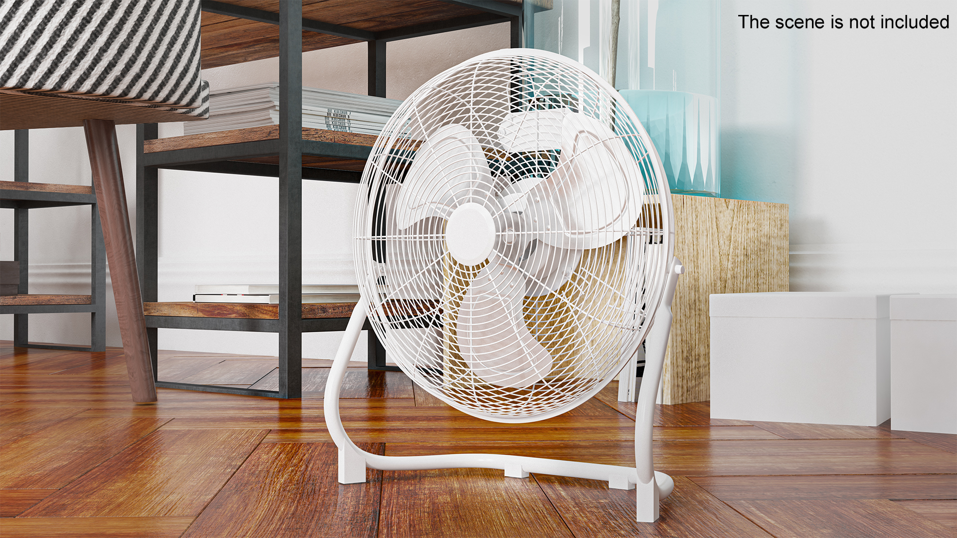 3D Compact Floor Fan White model