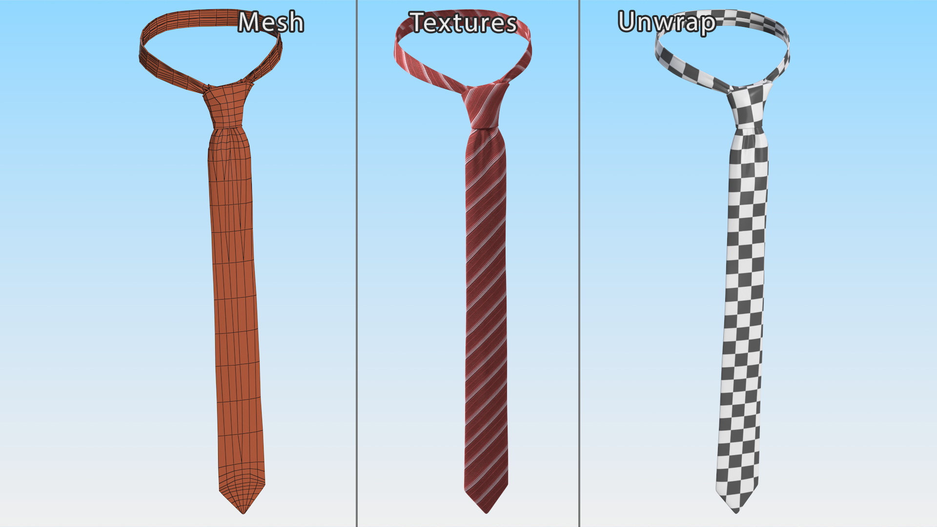 3D model Striped Necktie