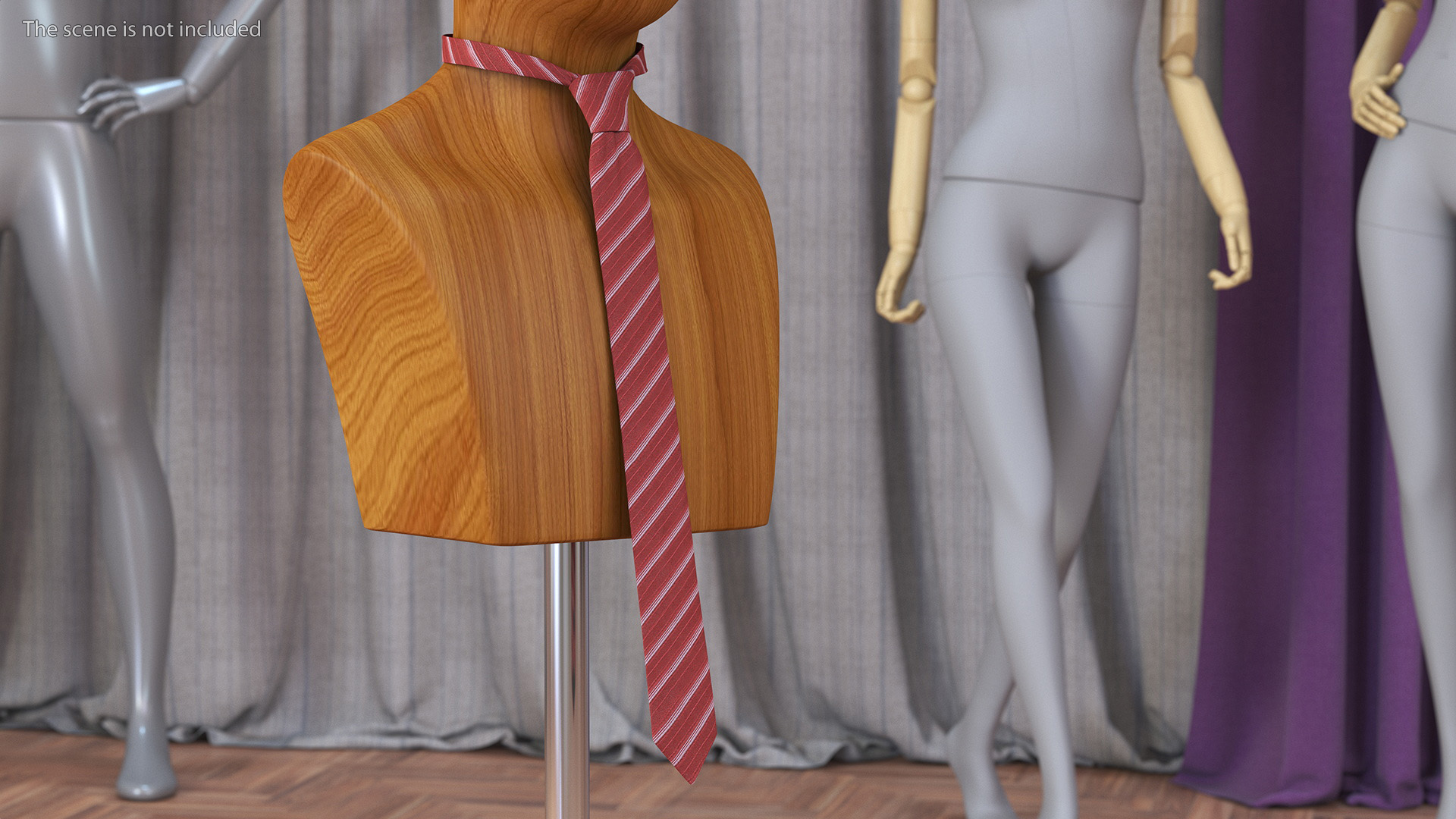 3D model Striped Necktie