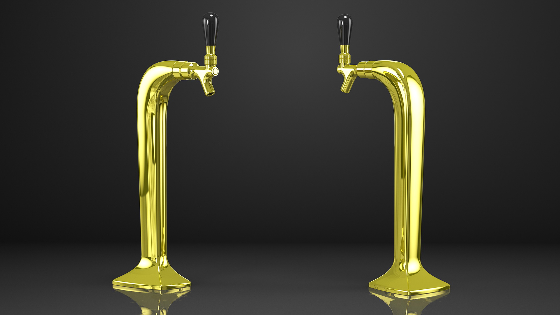 Single Tap Brass Draft Beer Tower with Beer Mug 3D