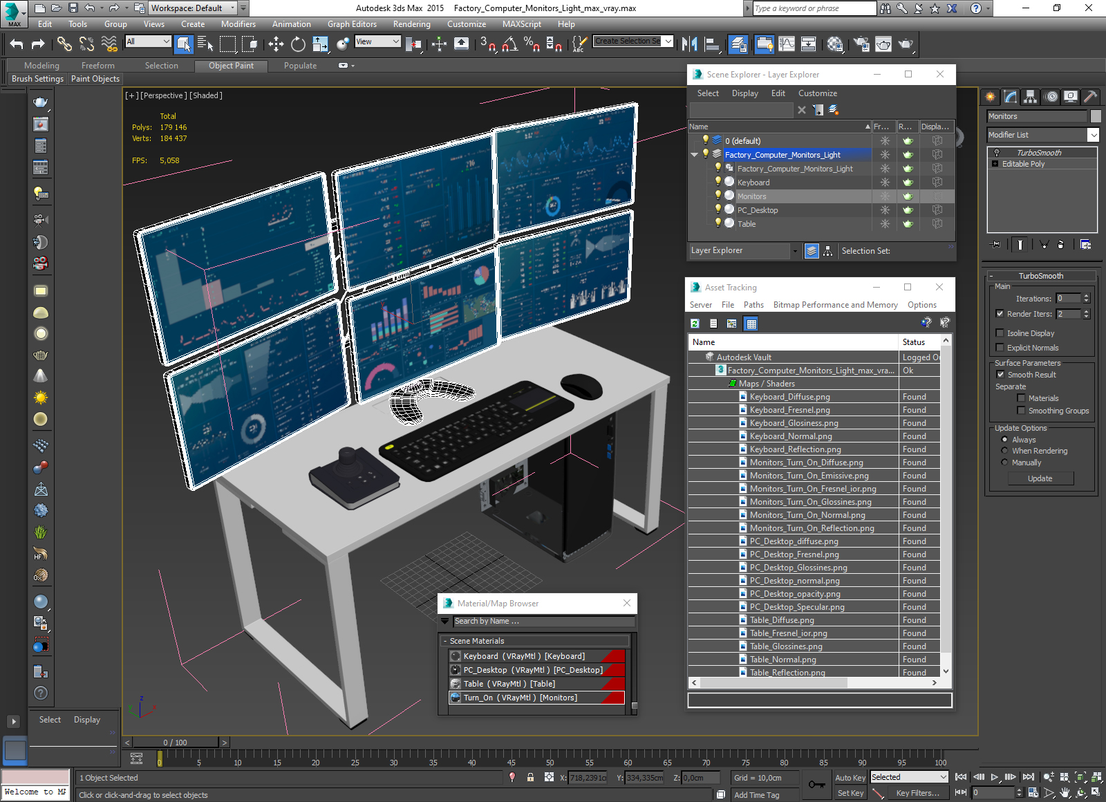 3D Factory Computer Monitors Light