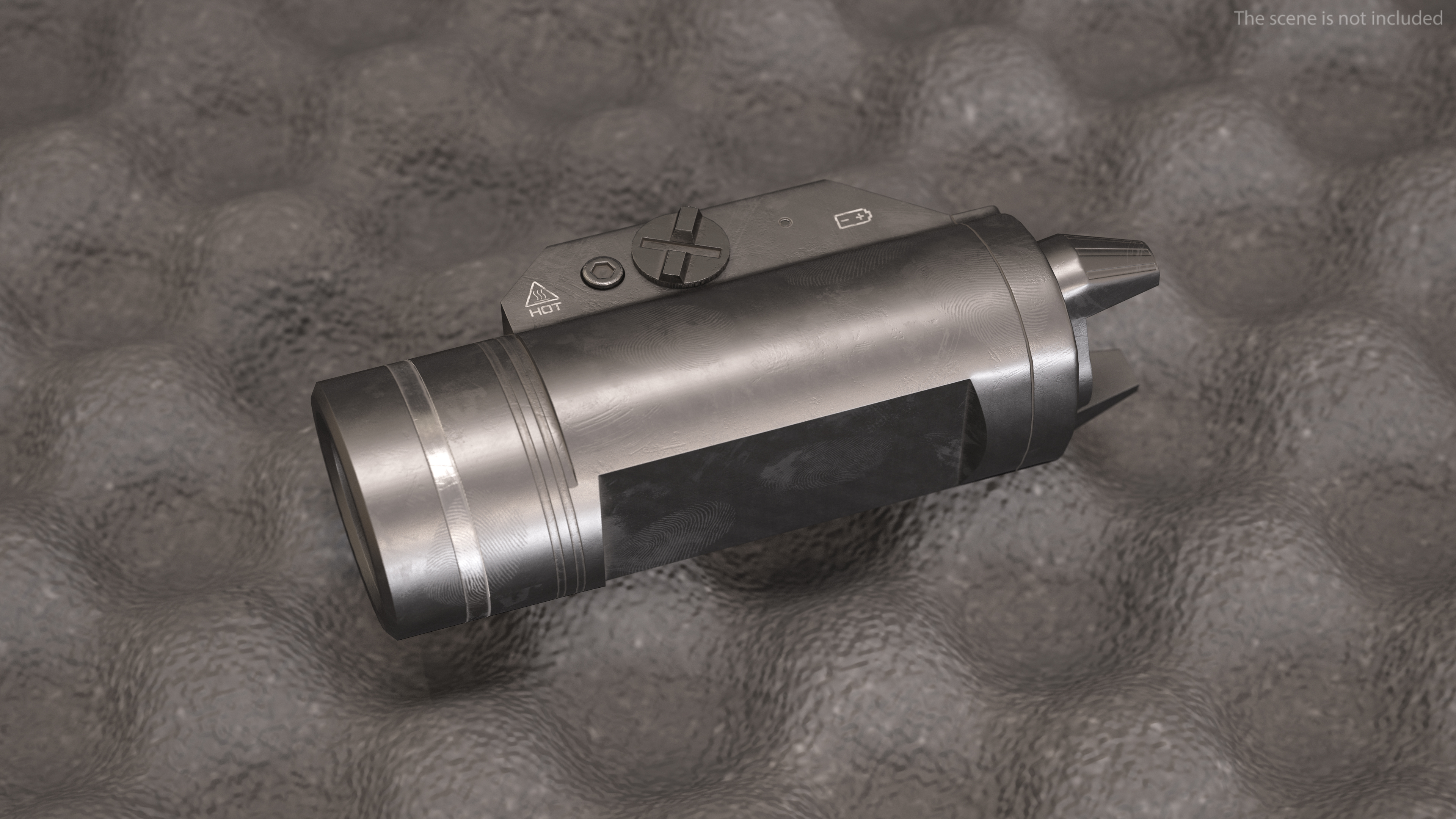 3D model Underbarrel Flashlight Game Weapon Attachment