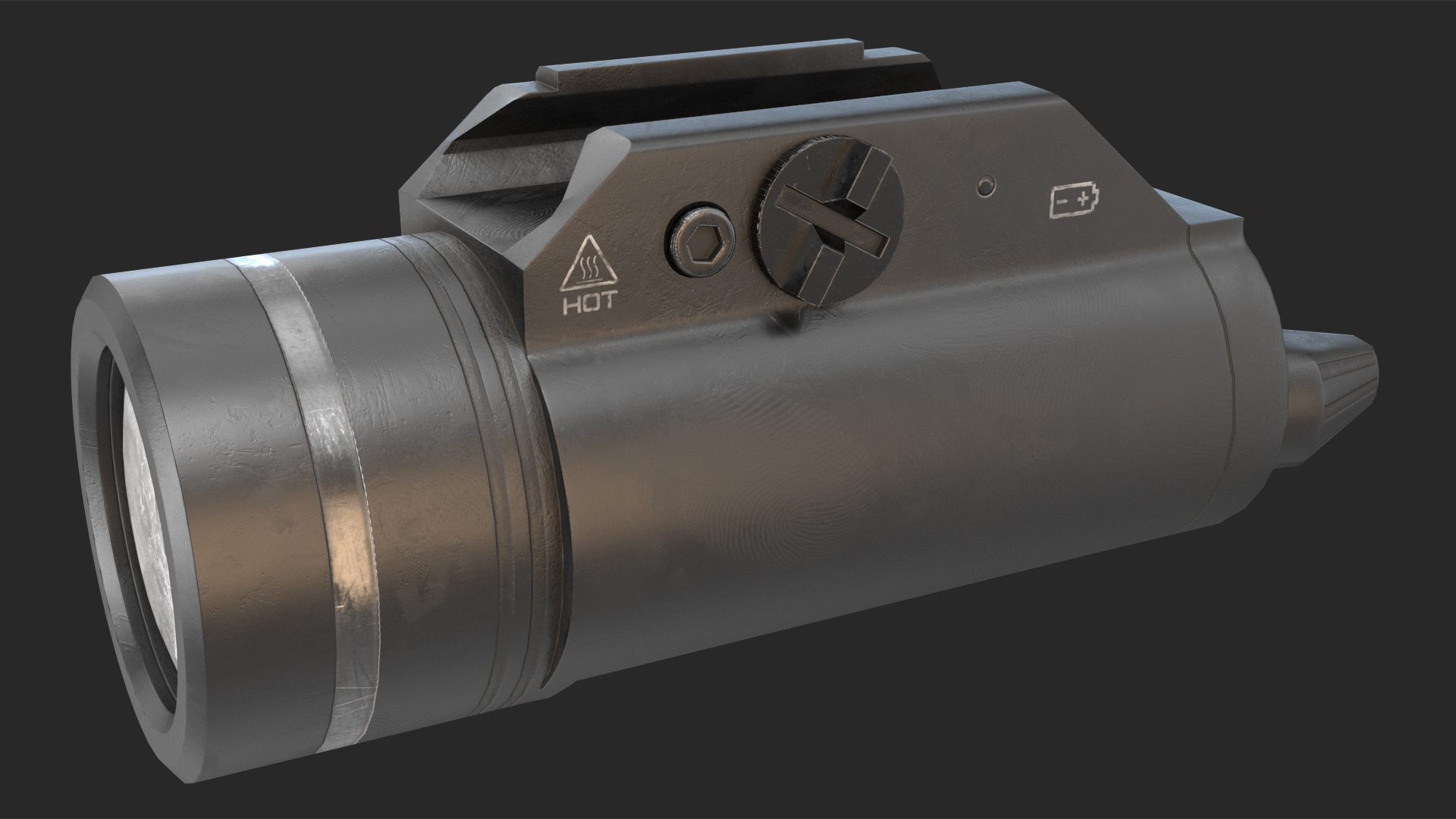 3D model Underbarrel Flashlight Game Weapon Attachment