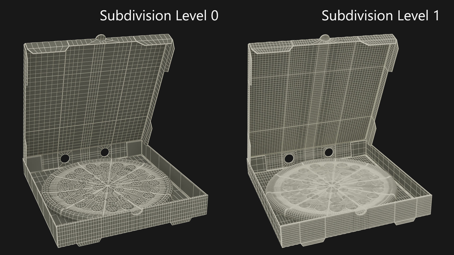 Pepperoni Pizza in Cardboard Box 3D