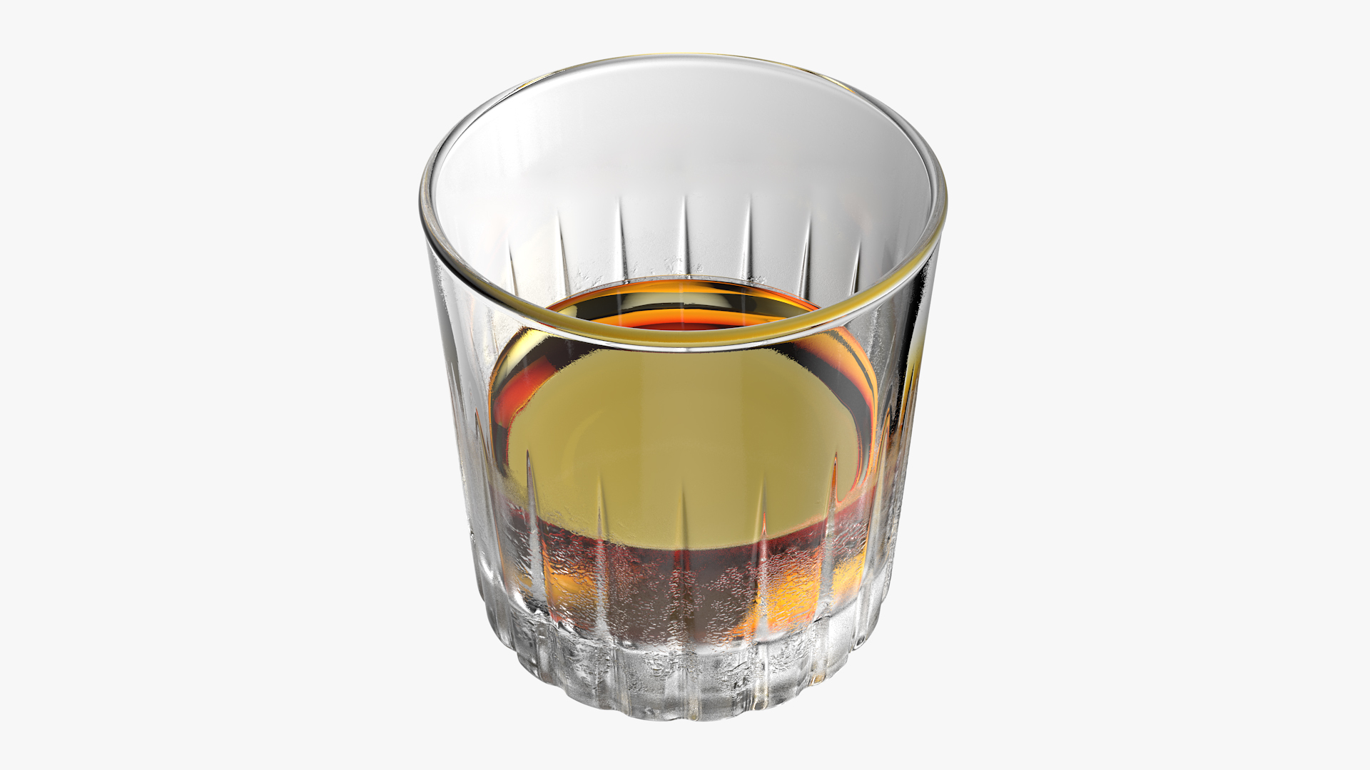 3D European Crystal Misted Rocks Glass With Whiskey model