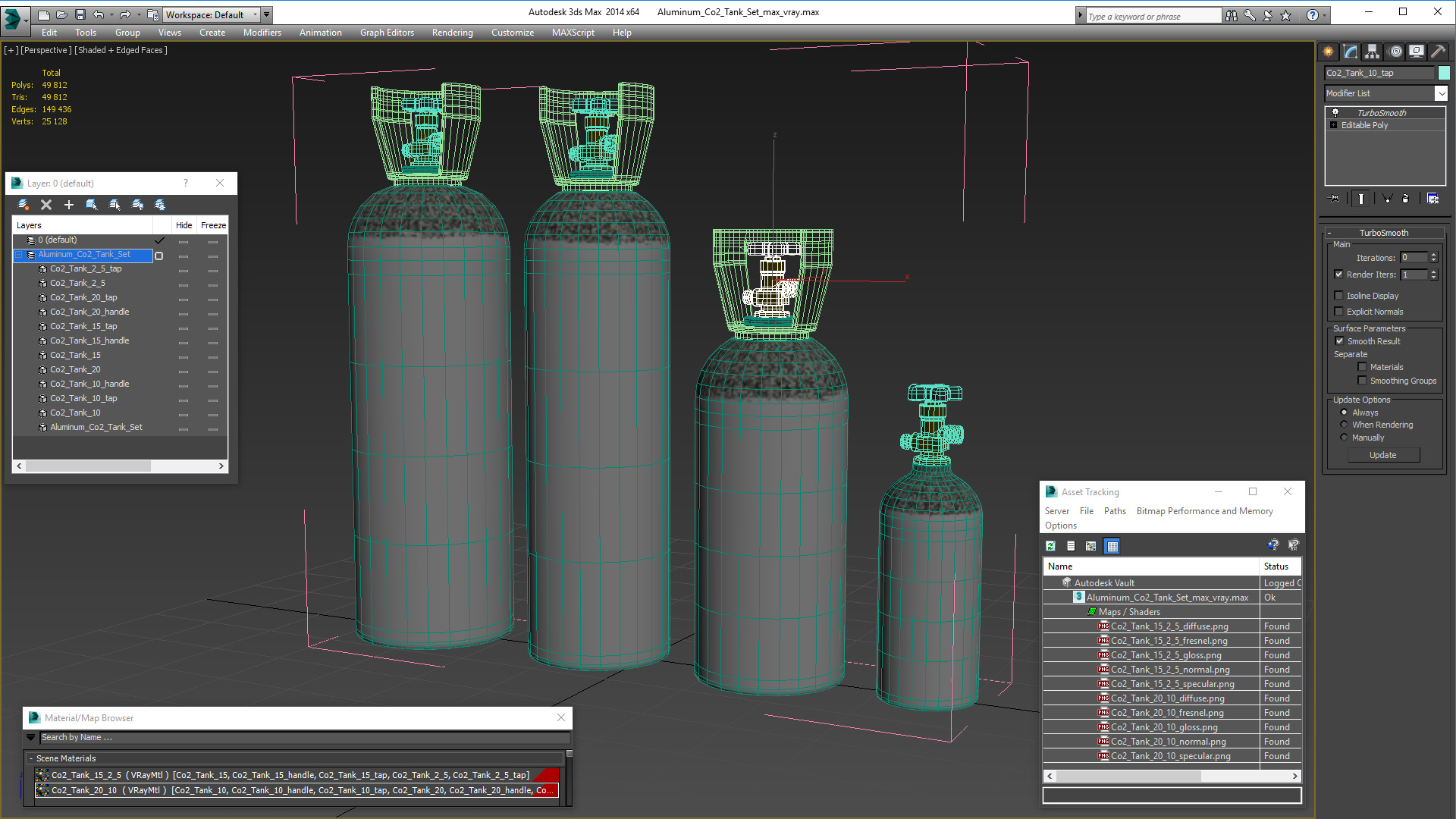 3D Aluminum Co2 Tank Set