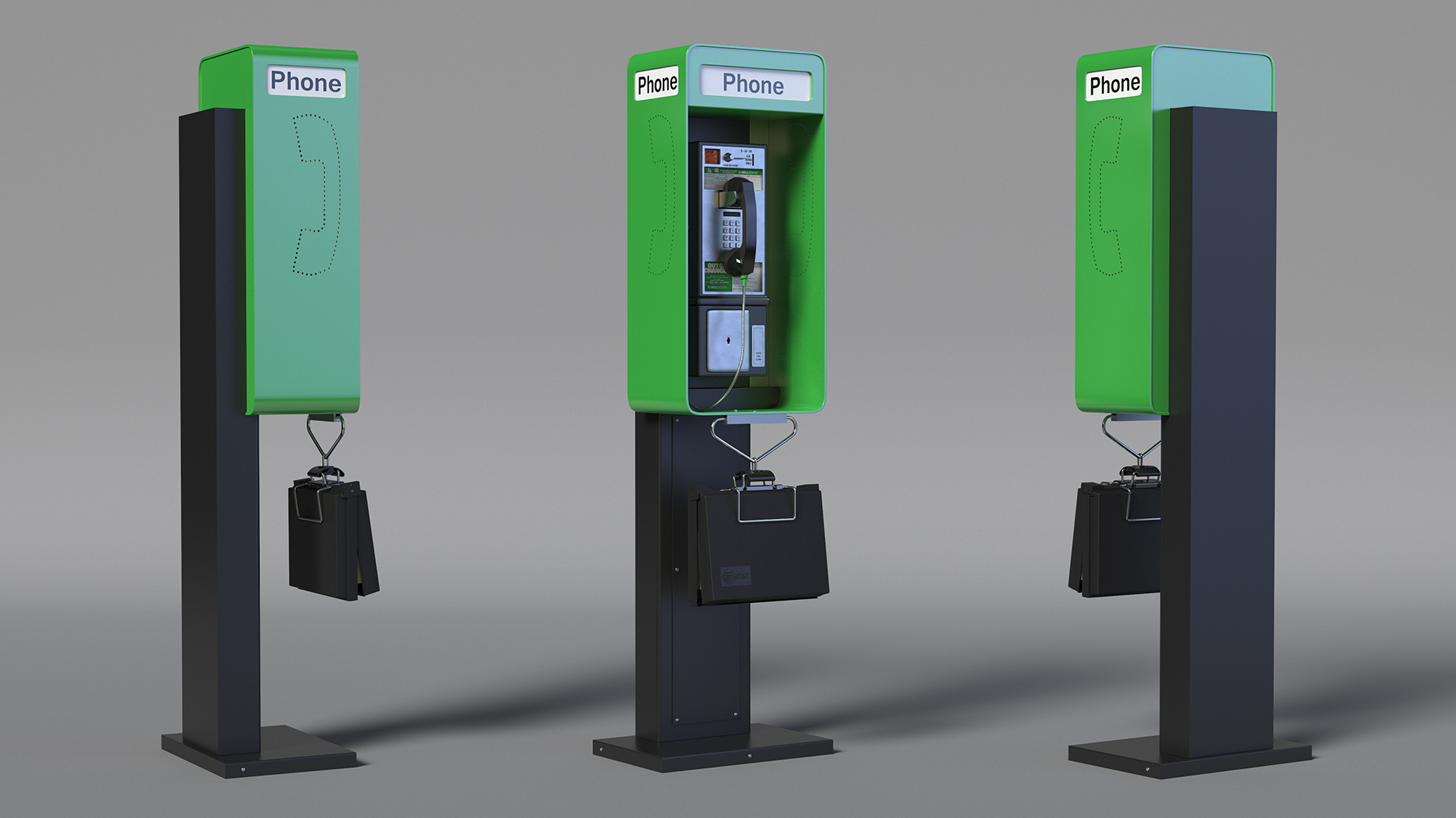 3D Public Payphone Booth