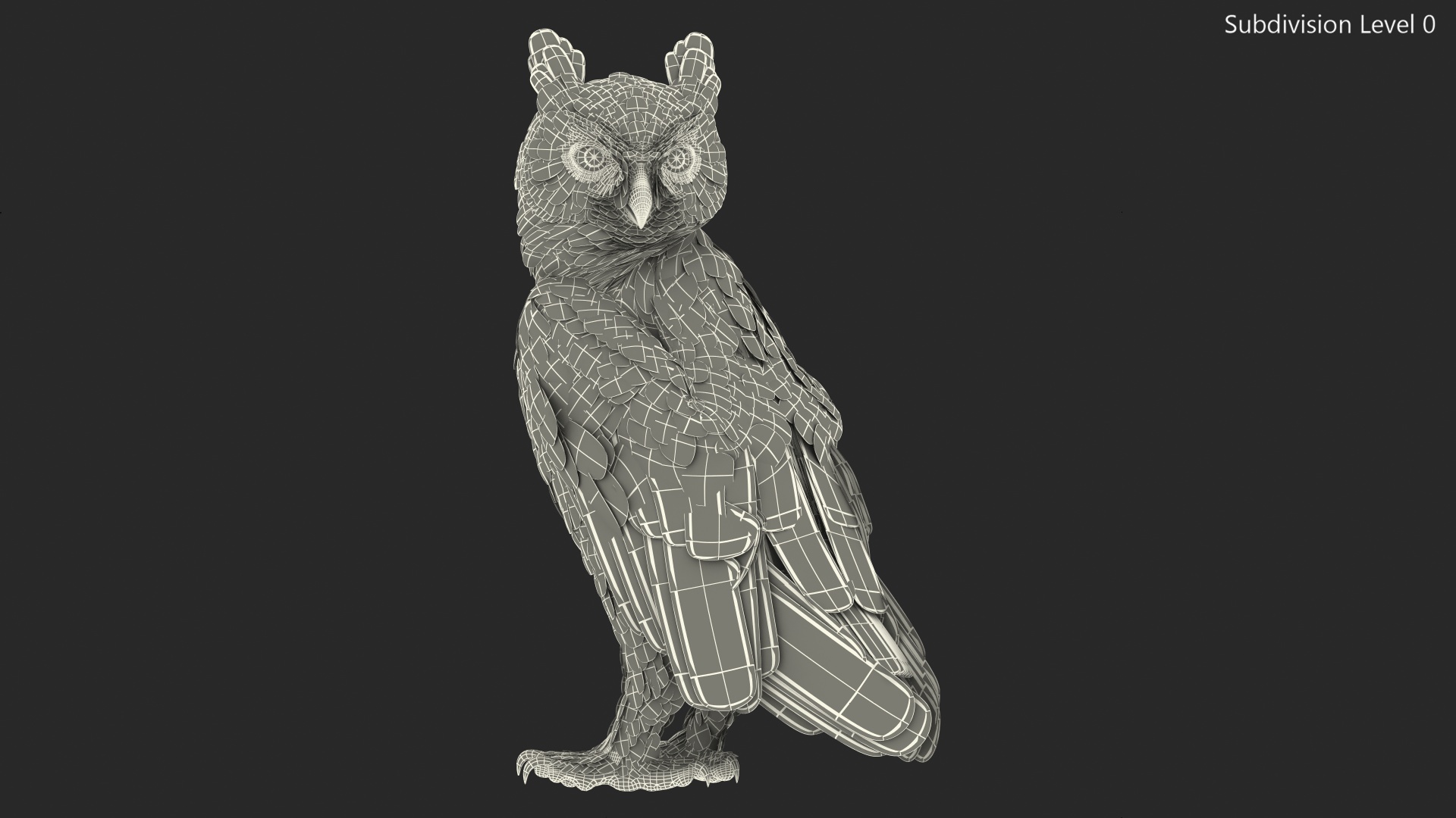 3D model Great Horned Owl Standing Pose