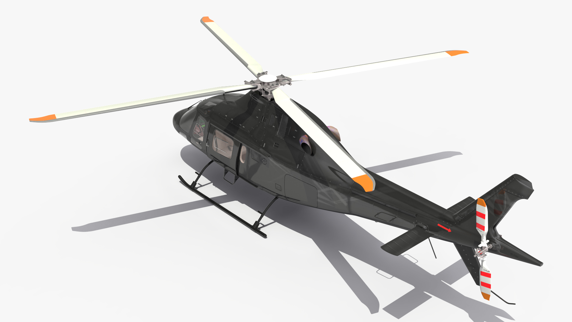 3D model Utility Helicopter Black Rigged for Maya