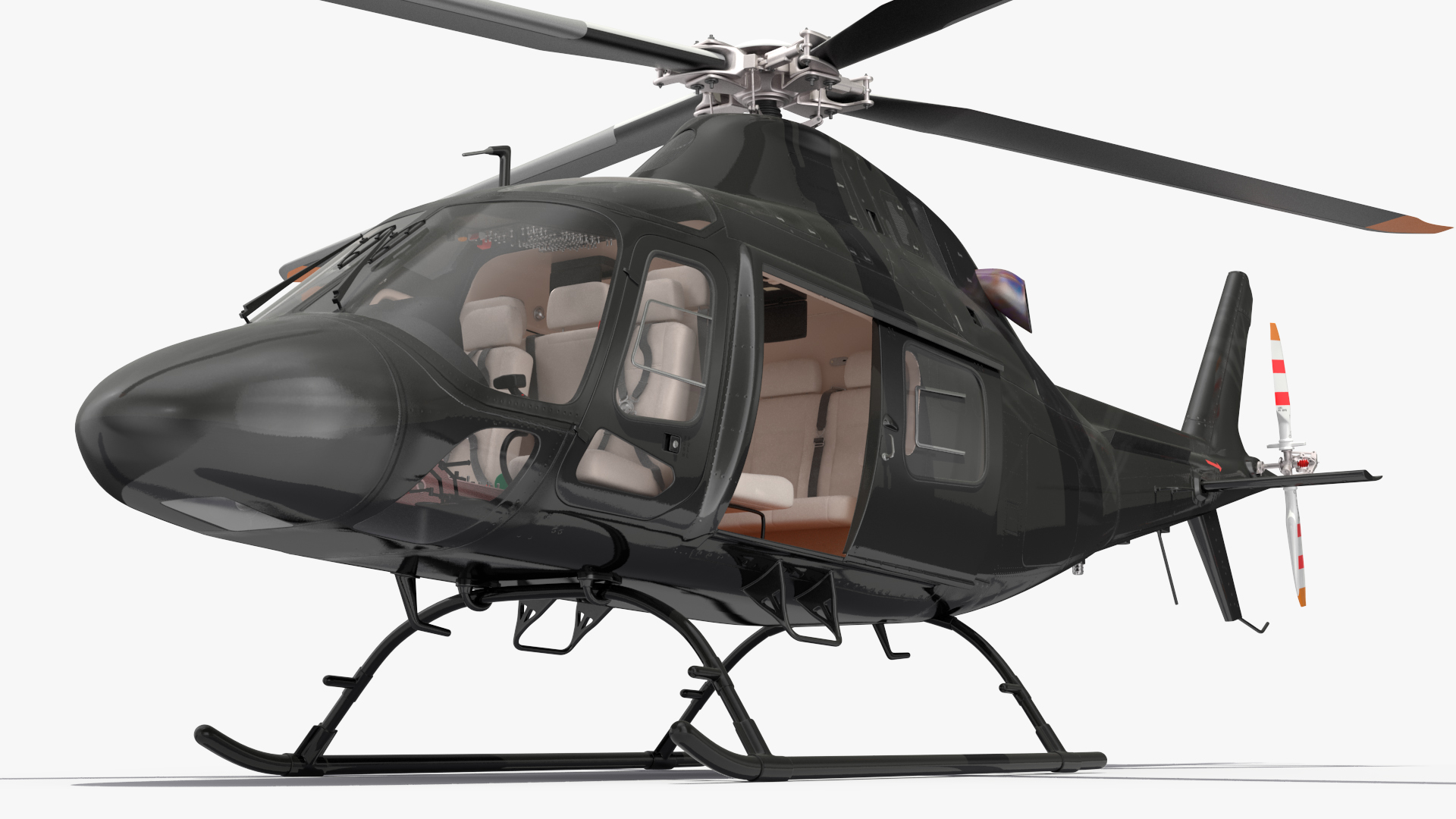 3D model Utility Helicopter Black Rigged for Maya