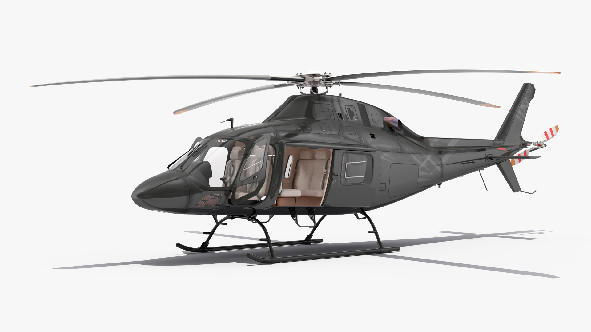 3D model Utility Helicopter Black Rigged for Maya