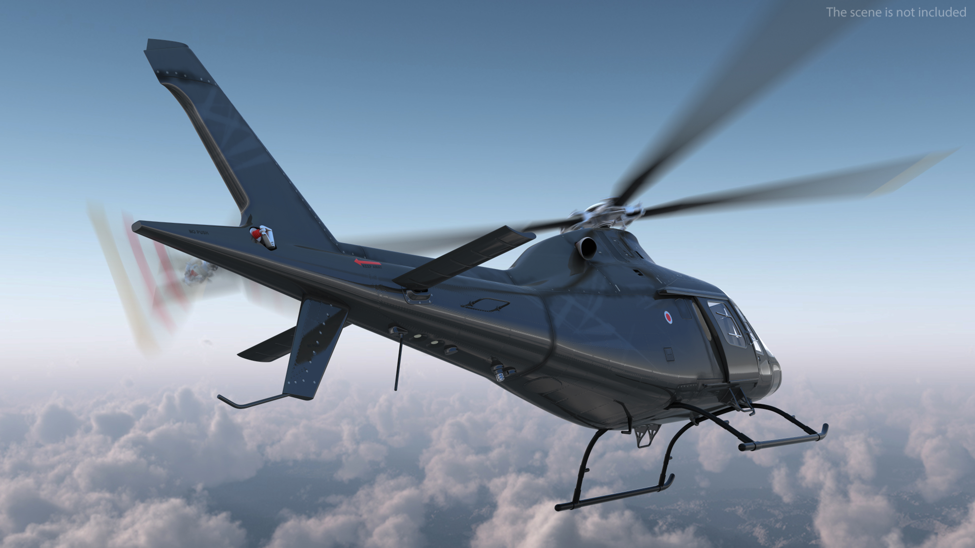 3D model Utility Helicopter Black Rigged for Maya