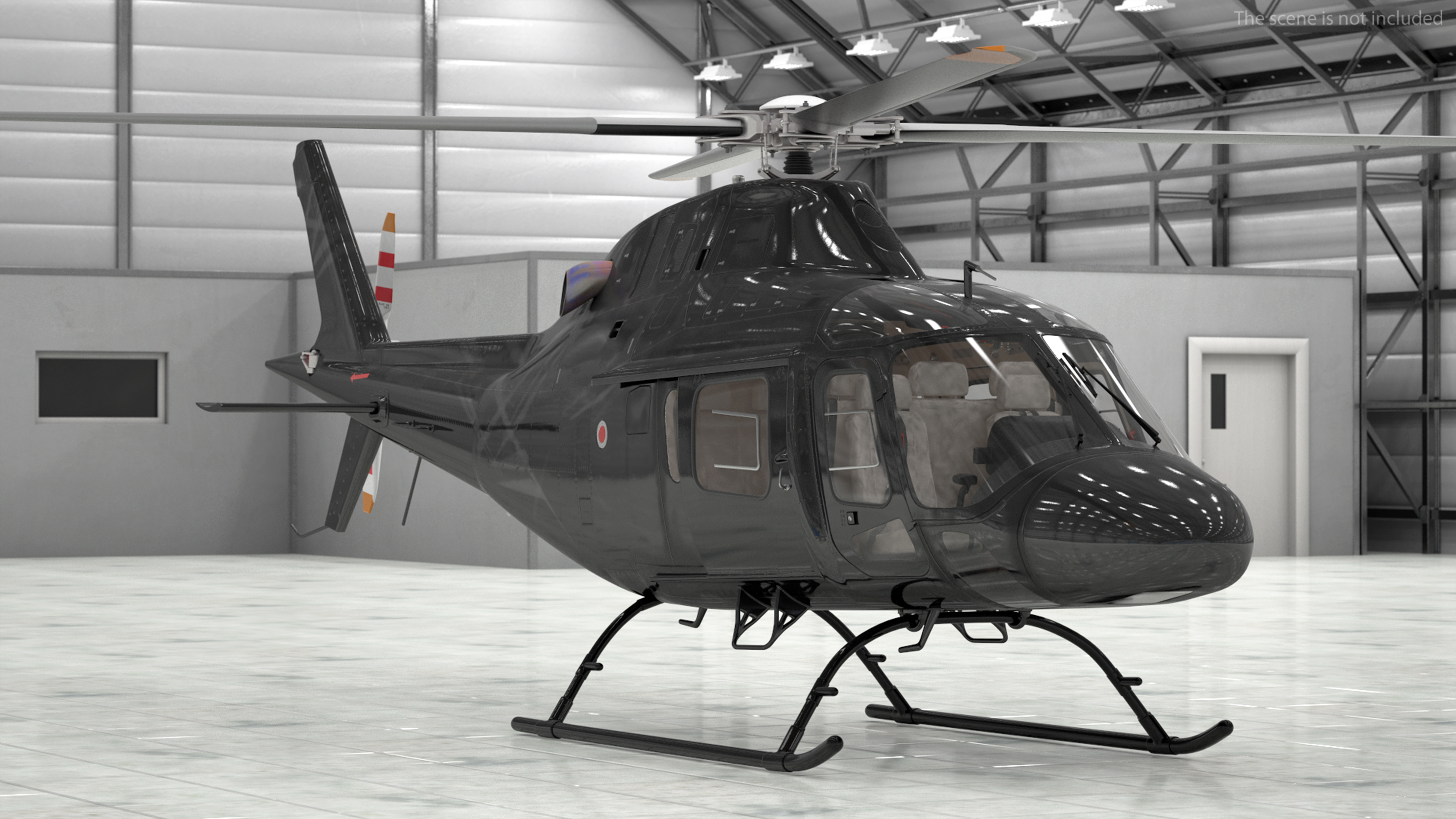 3D model Utility Helicopter Black Rigged for Maya