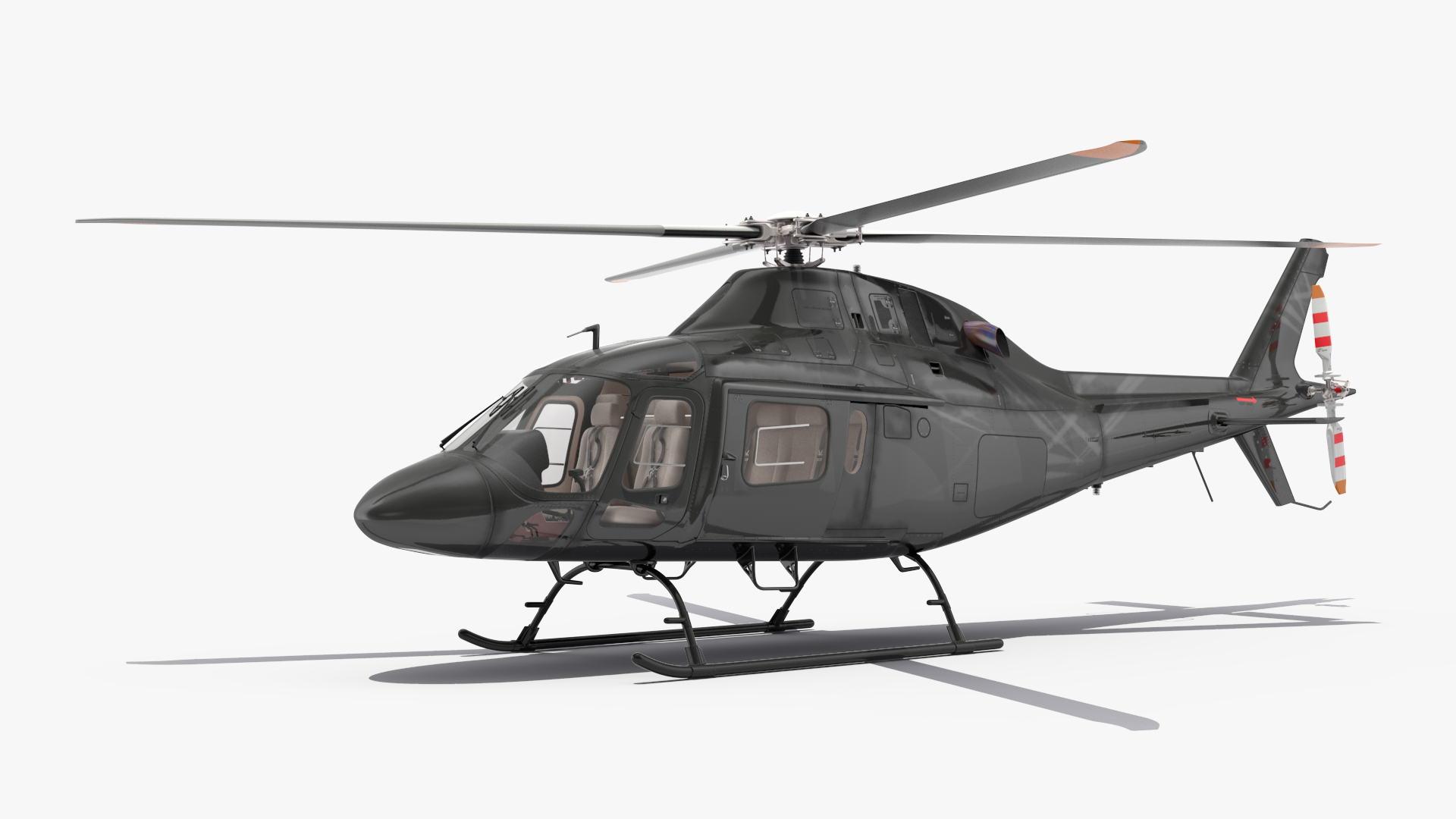 3D model Utility Helicopter Black Rigged for Cinema 4D