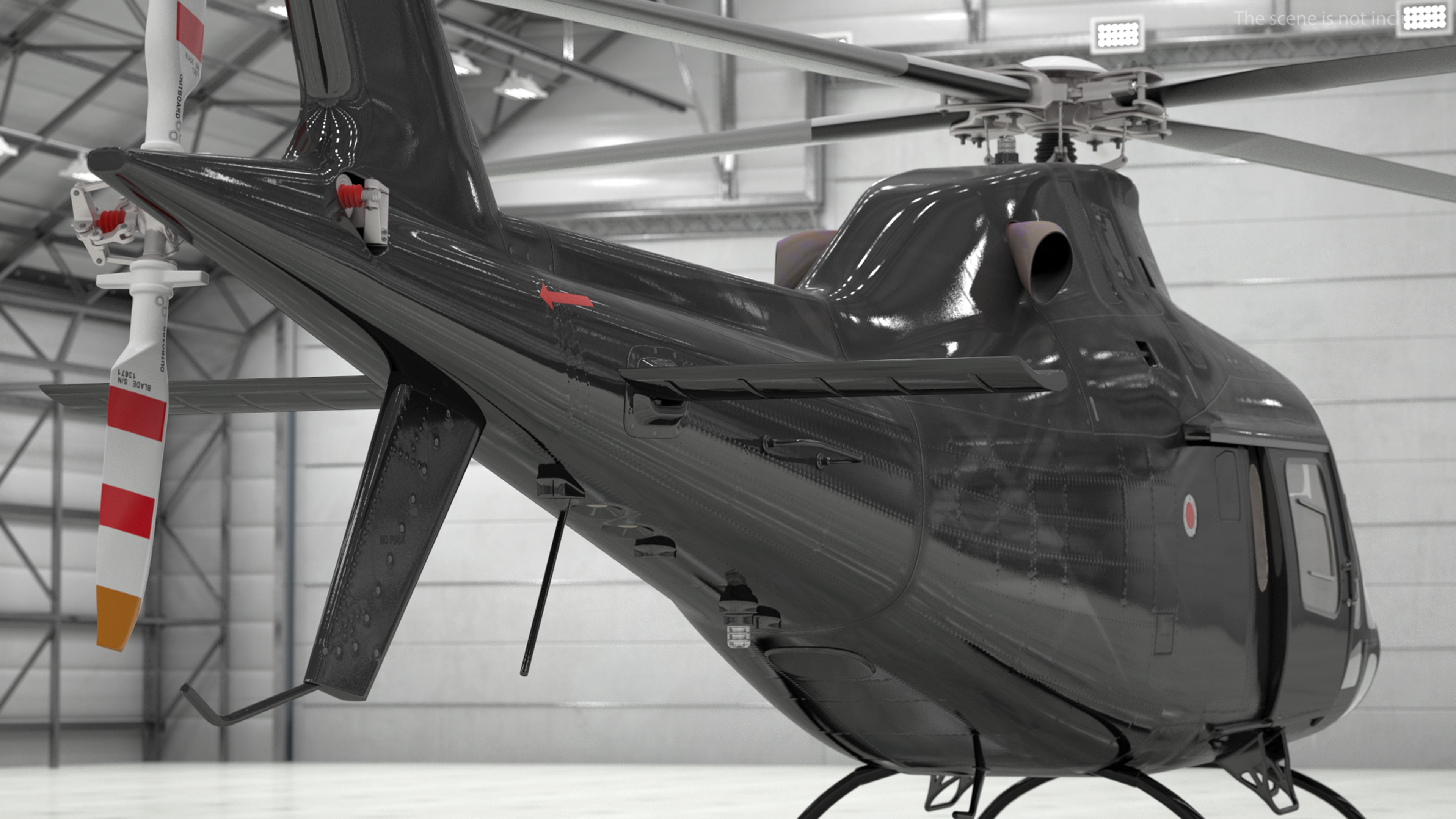 3D model Utility Helicopter Black Rigged for Maya