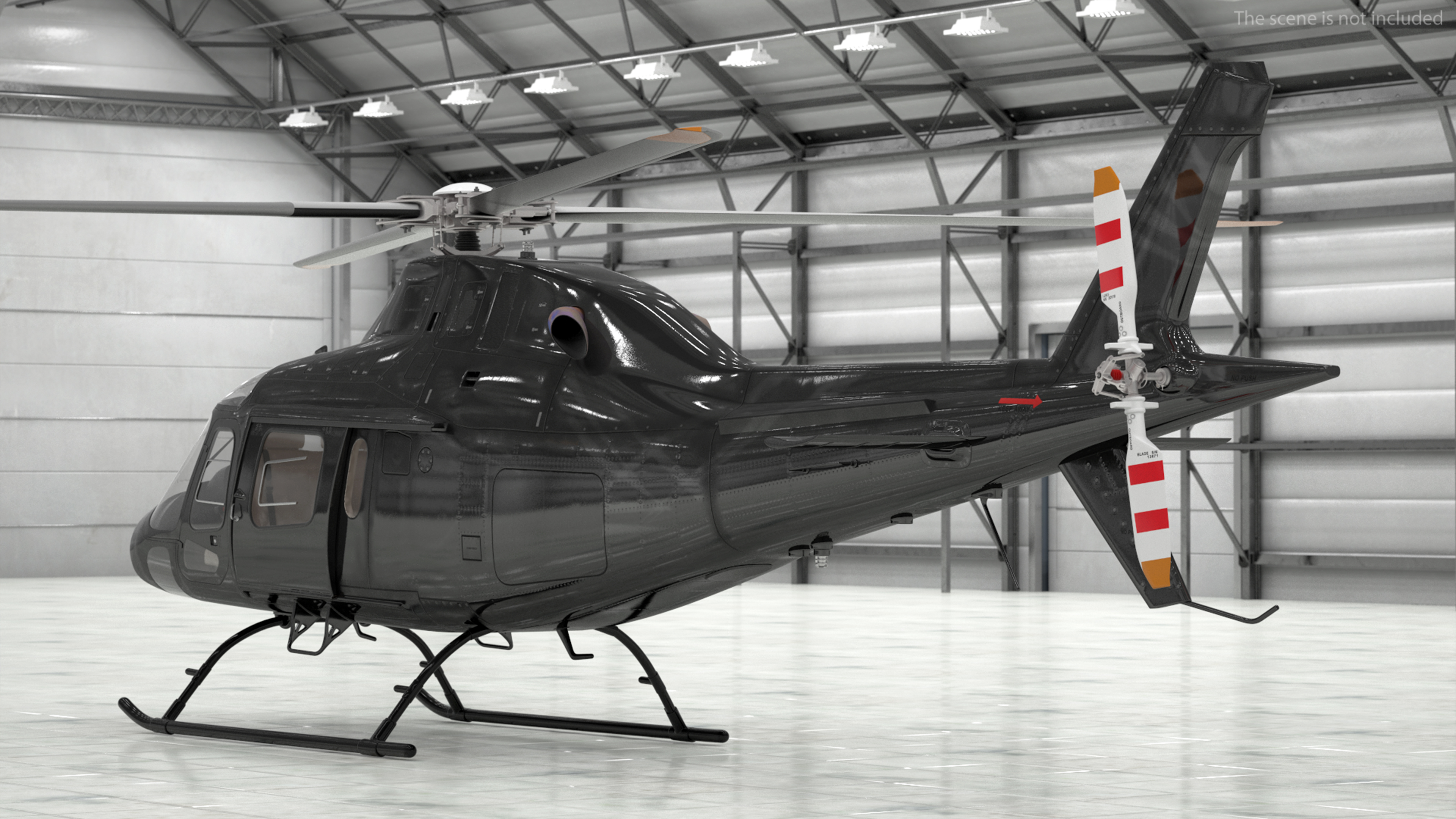 3D model Utility Helicopter Black Rigged for Maya