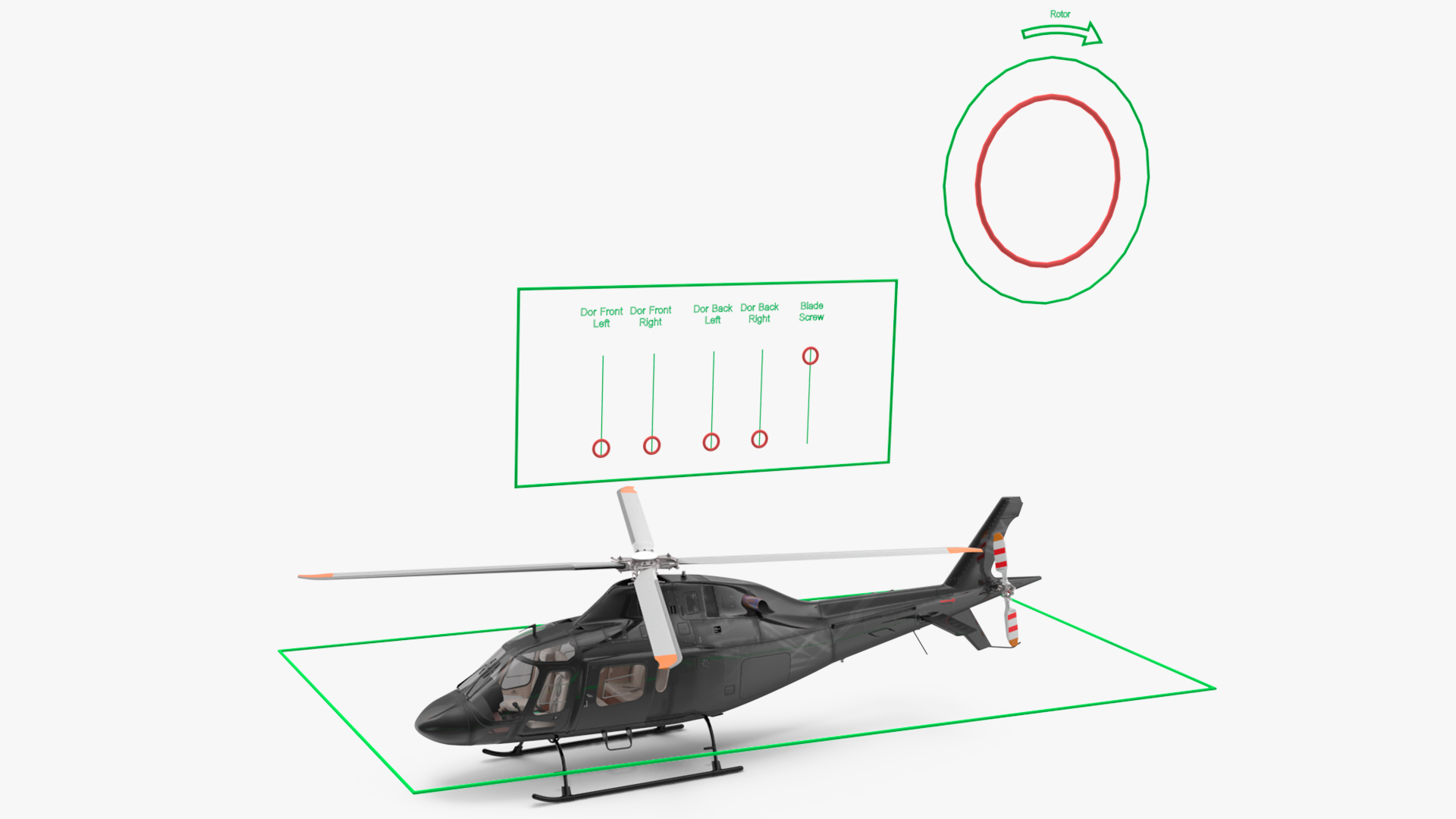 3D model Utility Helicopter Black Rigged for Maya