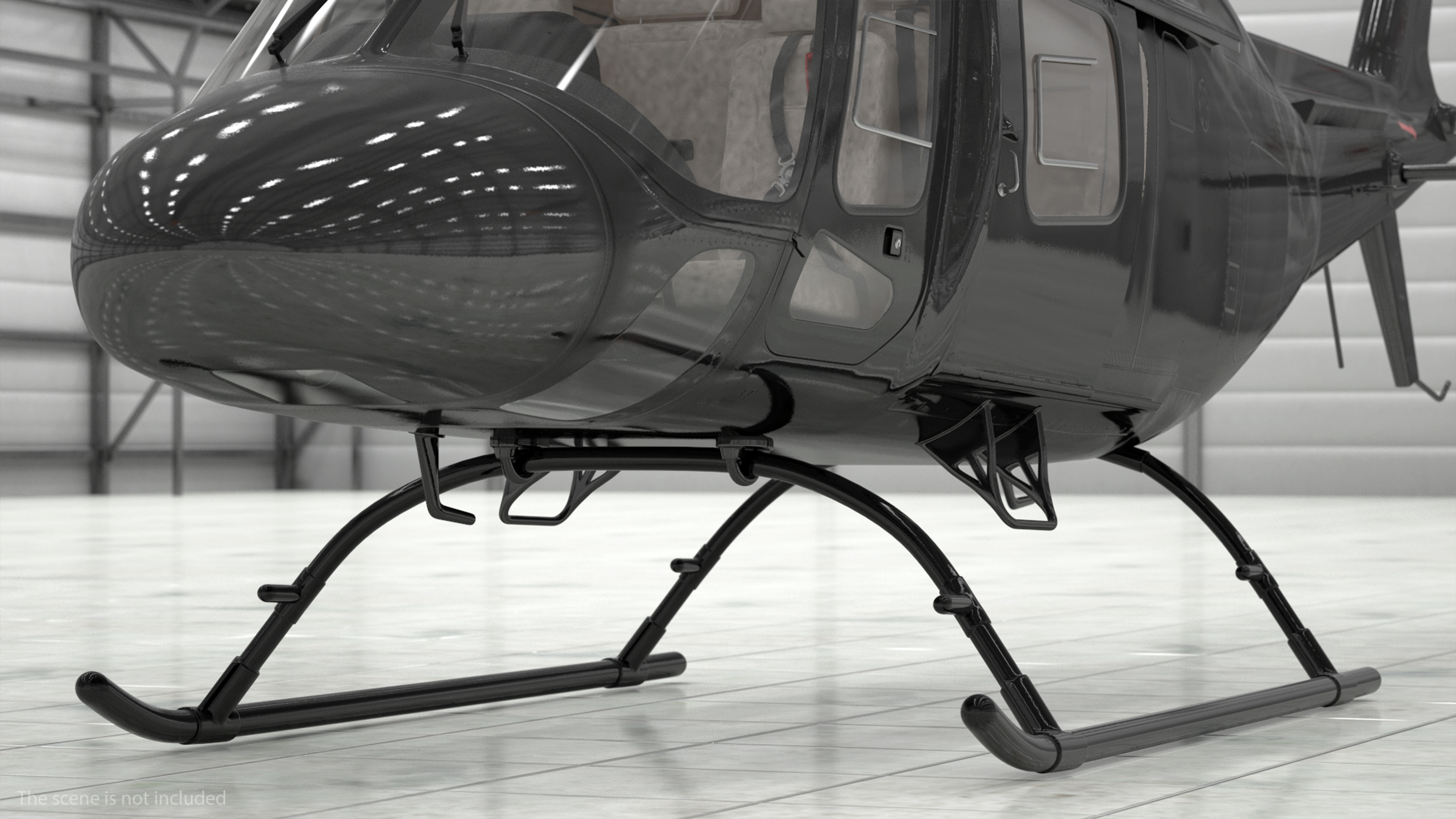 3D model Utility Helicopter Black Rigged for Maya